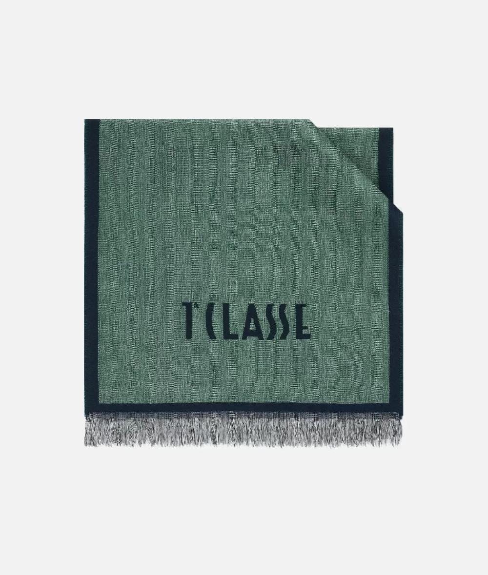 Alviero martini 1a classe Sciarpa Geo Pieno cornice 40x180 Petrolio