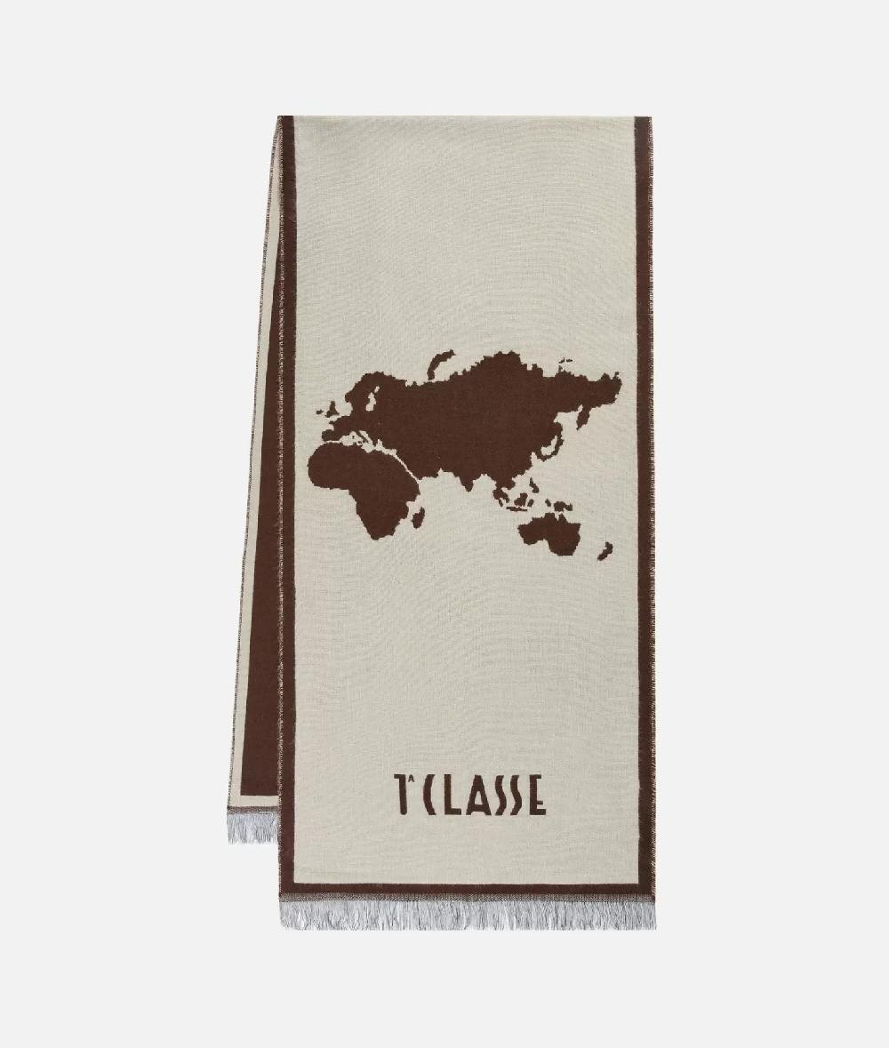 Alviero Martini 1a Classe Sciarpa Geo Pieno Cornice 40x180 Terra