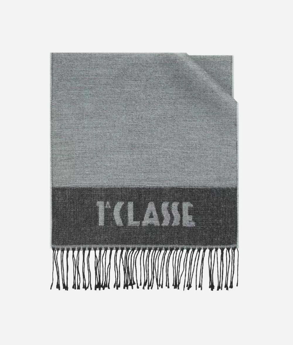 Alviero martini 1a classe Sciarpa Geo Pieno in misto lana e viscosa 40x180 Grigio Chiaro