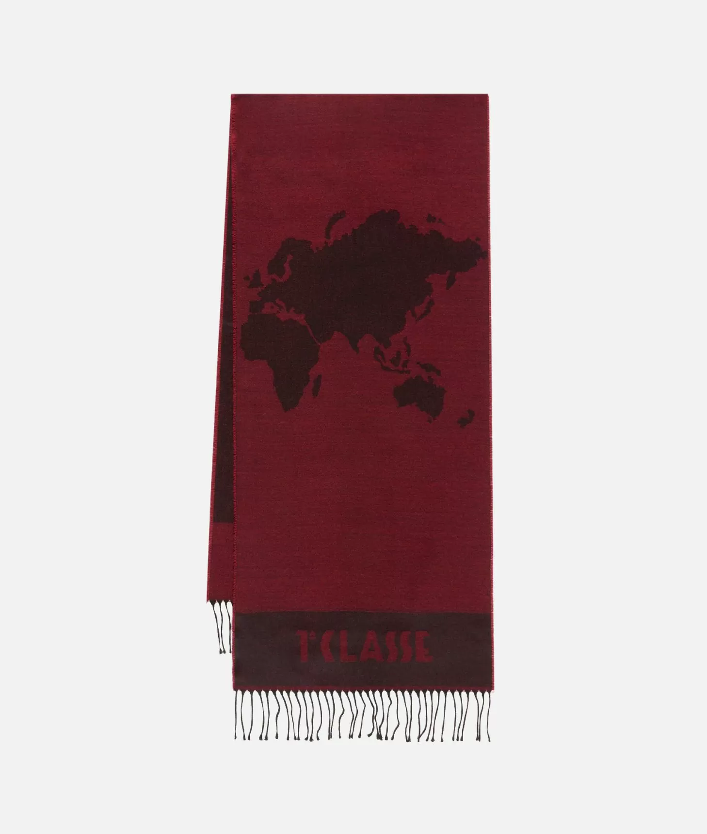 Alviero Martini 1a Classe Sciarpa Geo Pieno In Misto Lana E Viscosa 40x180 Lampone