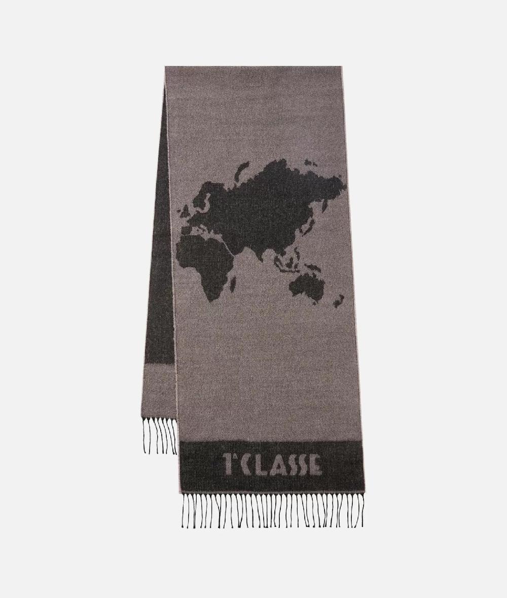 Alviero Martini 1a Classe Sciarpa Geo Pieno In Misto Lana E Viscosa 40x180 Mosto Chiaro