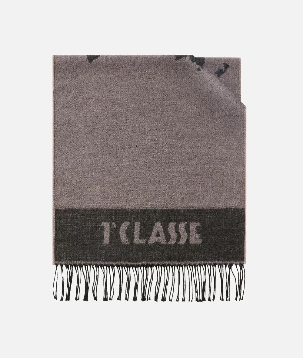 Alviero martini 1a classe Sciarpa Geo Pieno in misto lana e viscosa 40x180 Mosto Chiaro