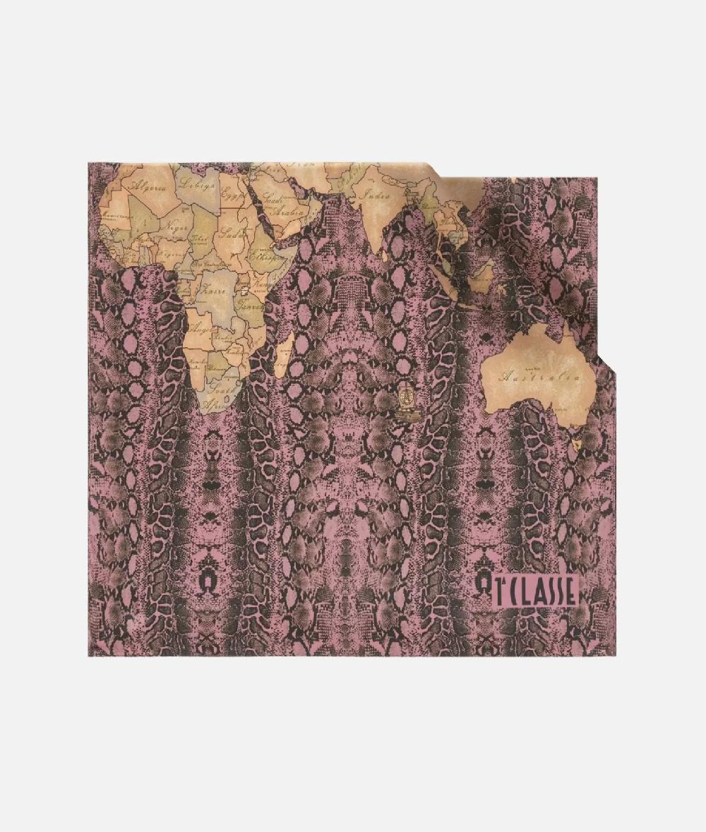 Alviero martini 1a classe Sciarpa Geo Pitone 48x180 Rosa Fard
