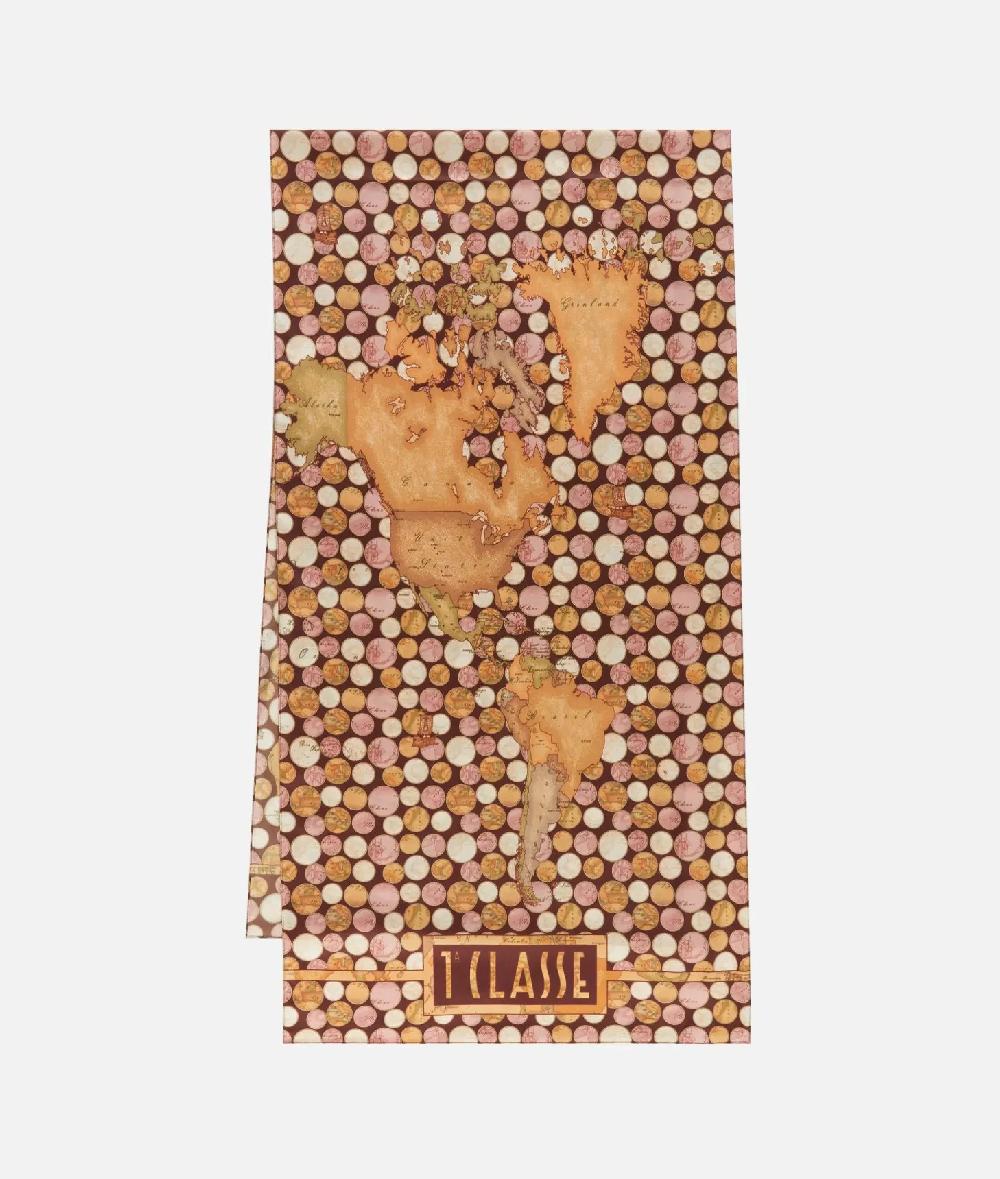 Alviero Martini 1a Classe Sciarpa Geo Pois 48x180 Burgundy