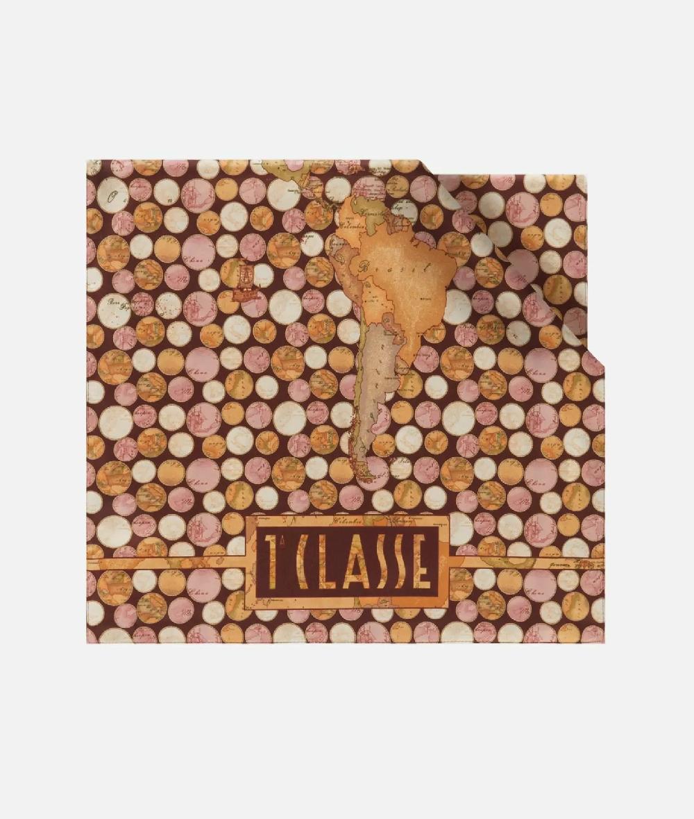 Alviero martini 1a classe Sciarpa Geo Pois 48x180 Burgundy