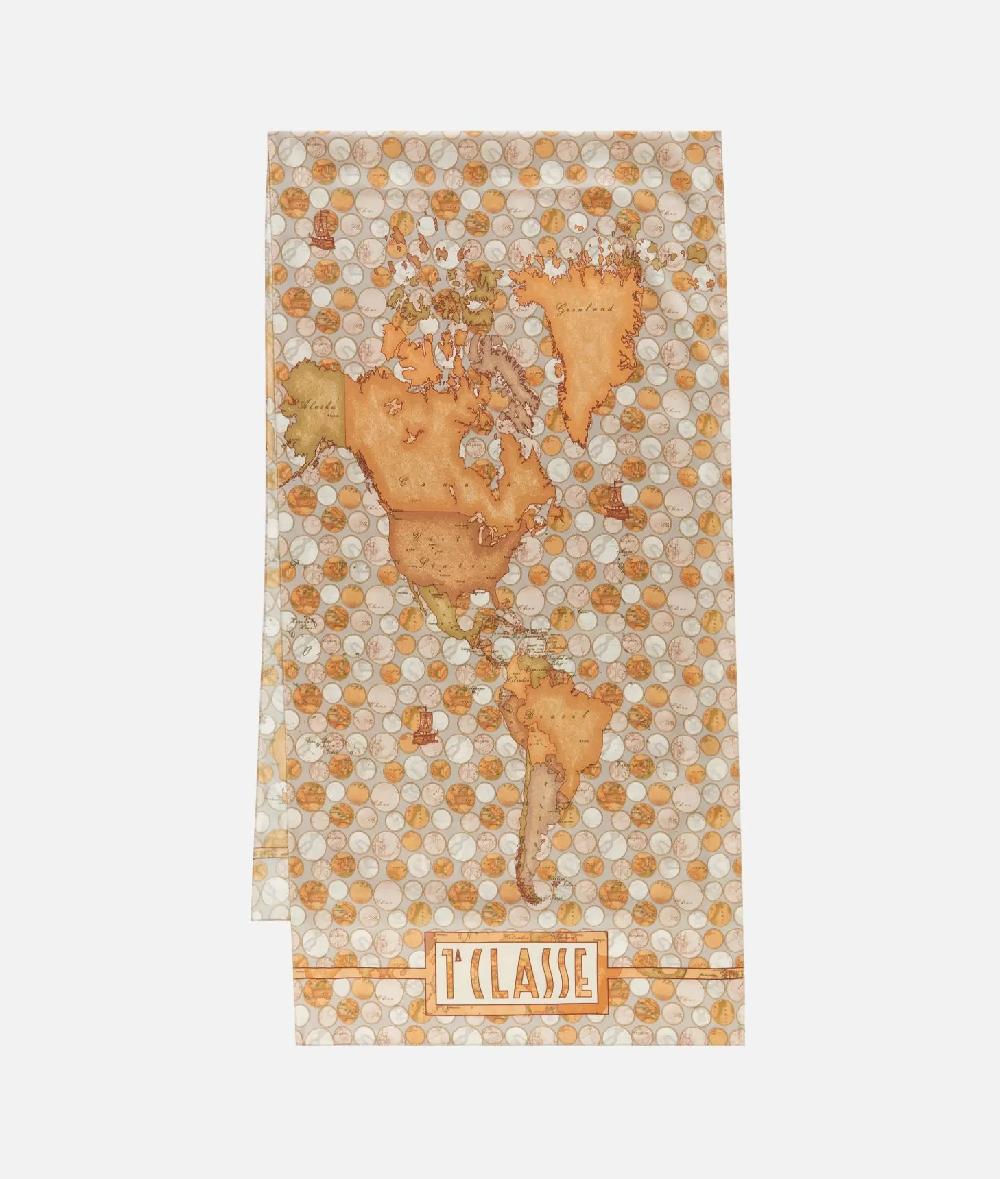 Alviero Martini 1a Classe Sciarpa Geo Pois 48x180 Taupe Chiaro