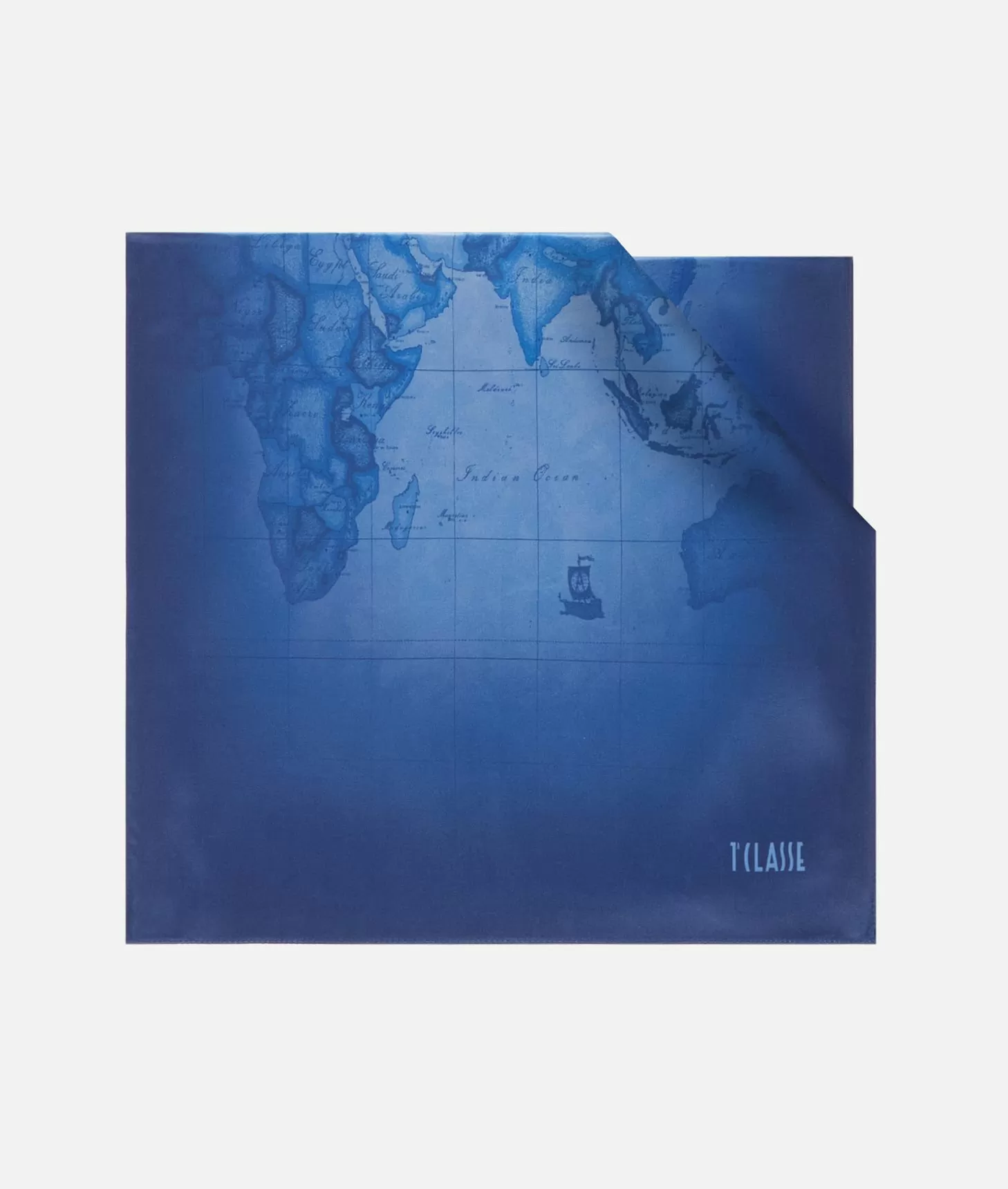 Alviero martini 1a classe Sciarpa Geo Sfumato 45x170 Blu Navy