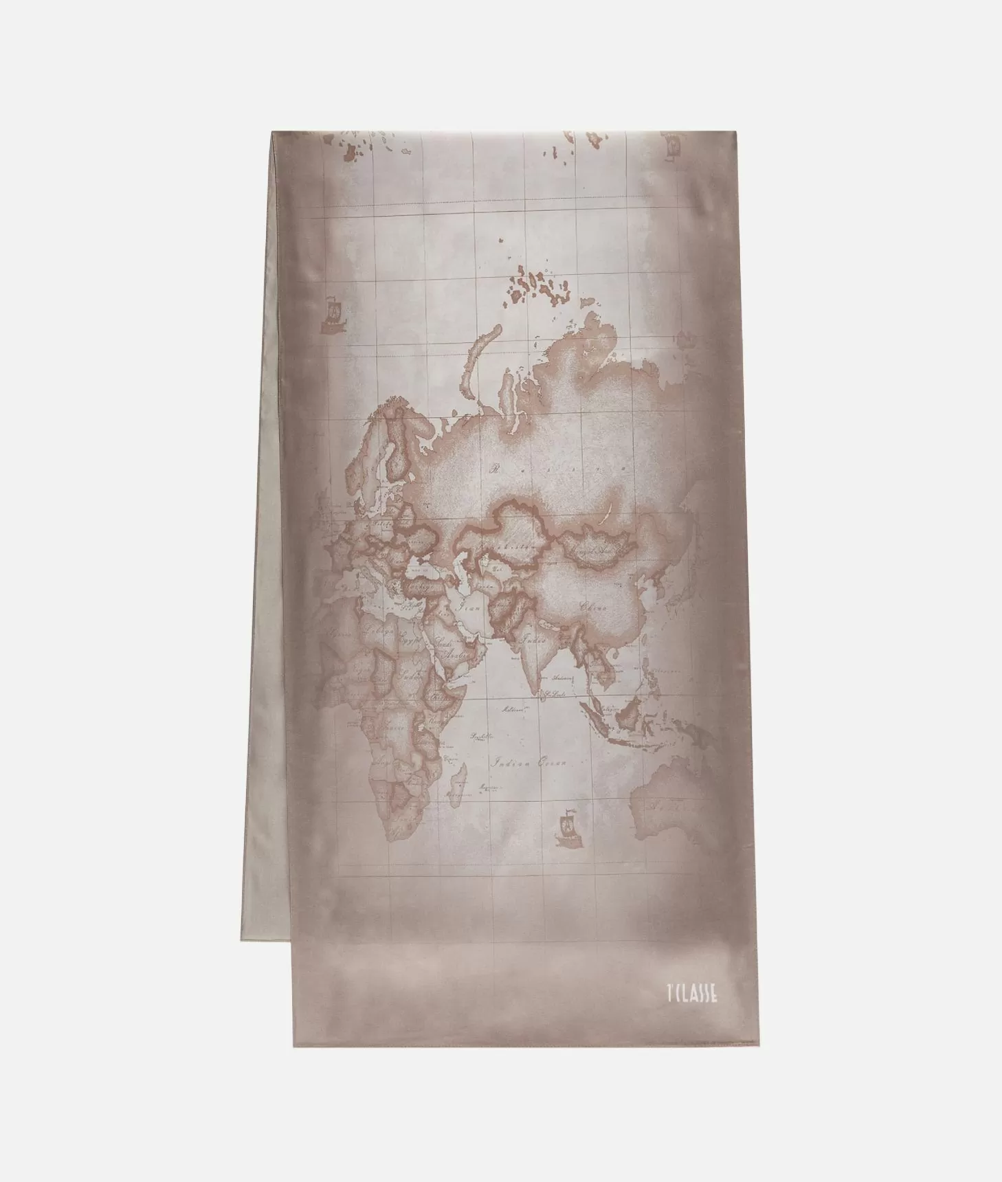 Alviero Martini 1a Classe Sciarpa Geo Sfumato 45x170 Taupe Chiaro