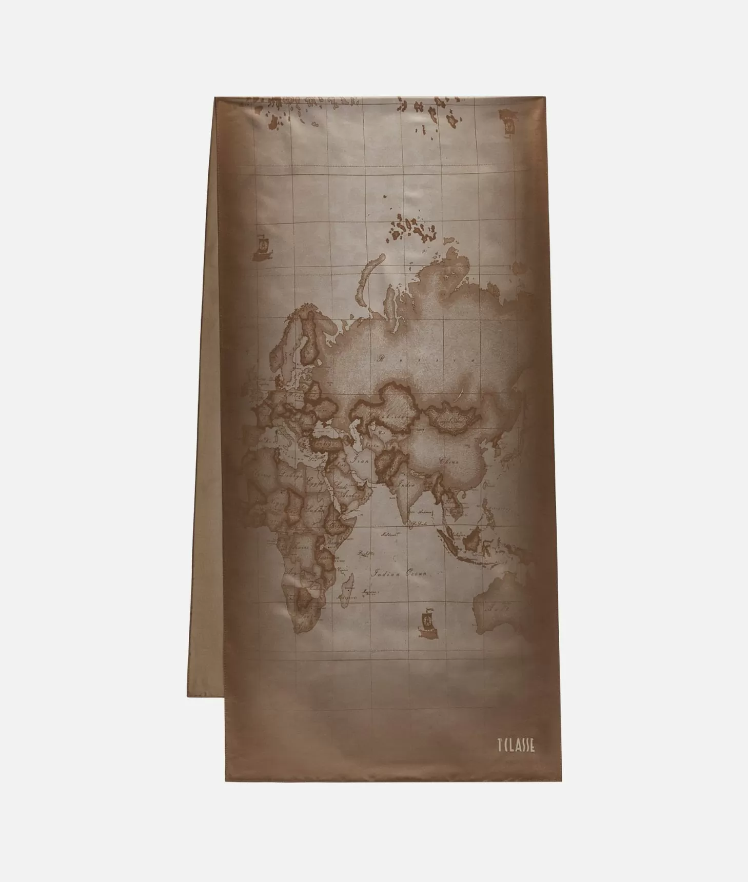 Alviero Martini 1a Classe Sciarpa Geo Sfumato 45x170 Taupe Scuro