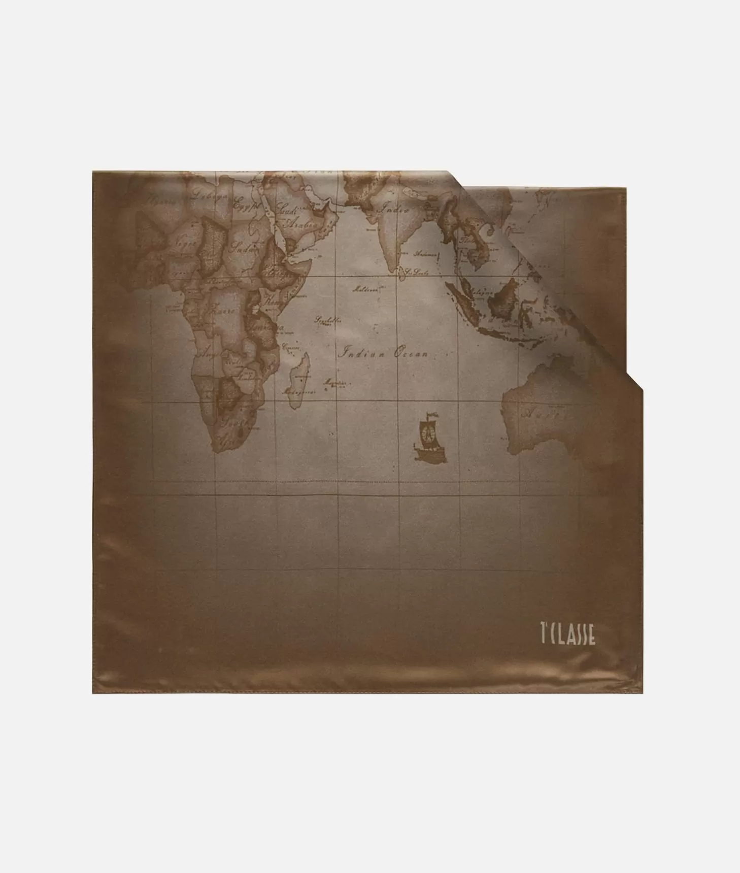 Alviero martini 1a classe Sciarpa Geo Sfumato 45x170 Taupe Scuro