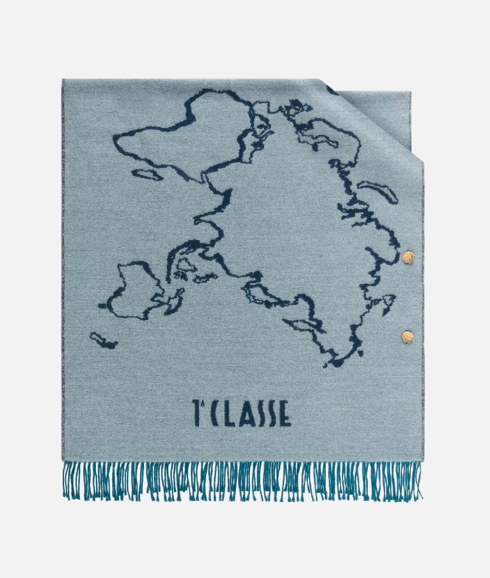 Alviero martini 1a classe Sciarpone Geo Filetto con bottoni 75x180 Salvia