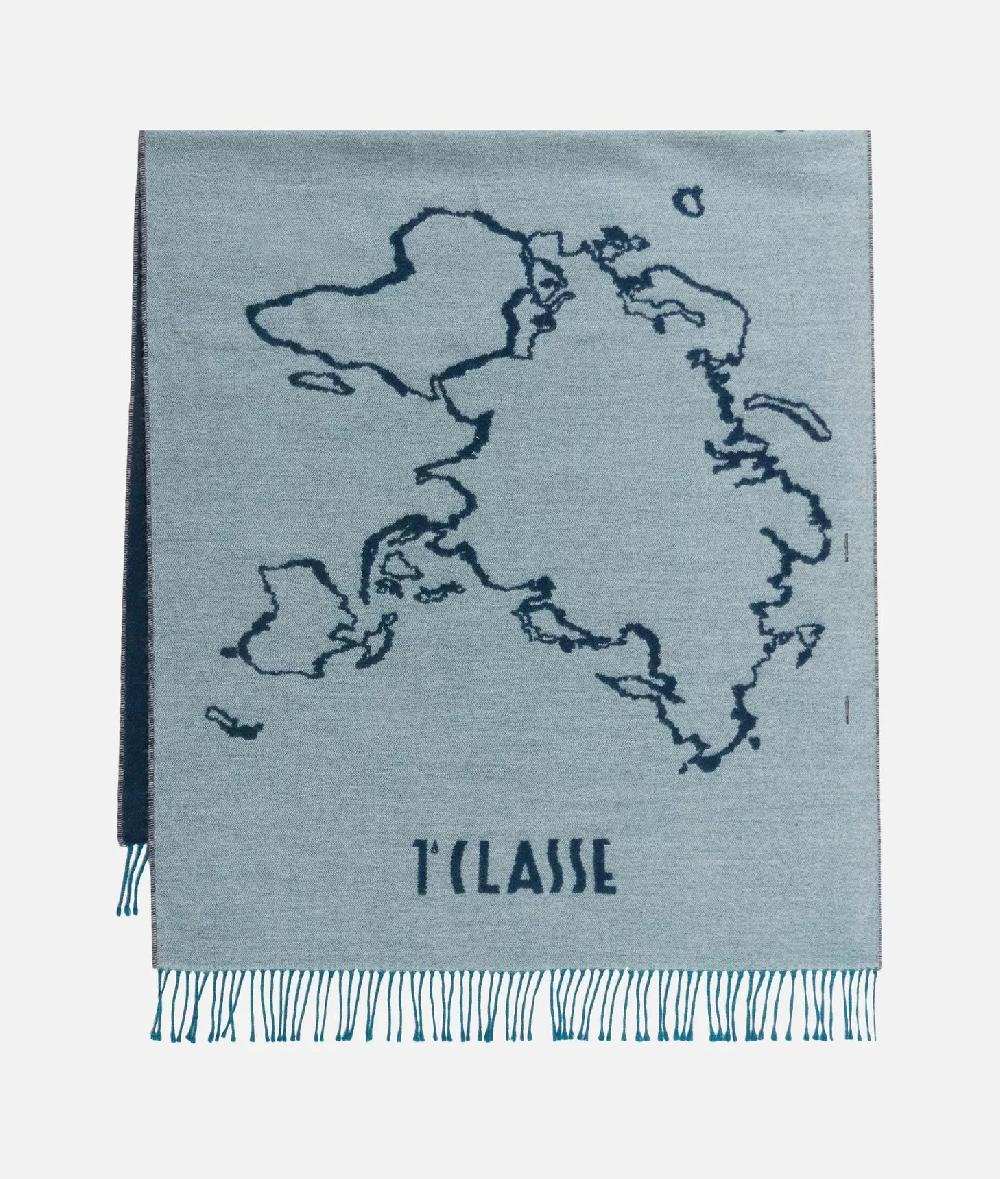 Alviero Martini 1a Classe Sciarpone Geo Filetto Con Bottoni 75x180 Salvia