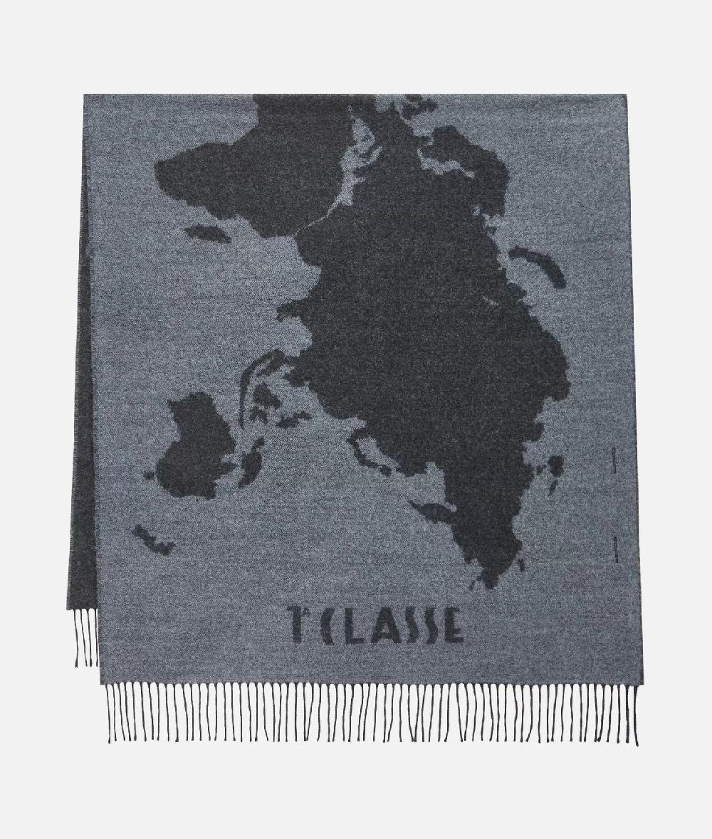 Alviero Martini 1a Classe Sciarpone Geo Pieno Con Bottoni 75x180 Grigio Medio