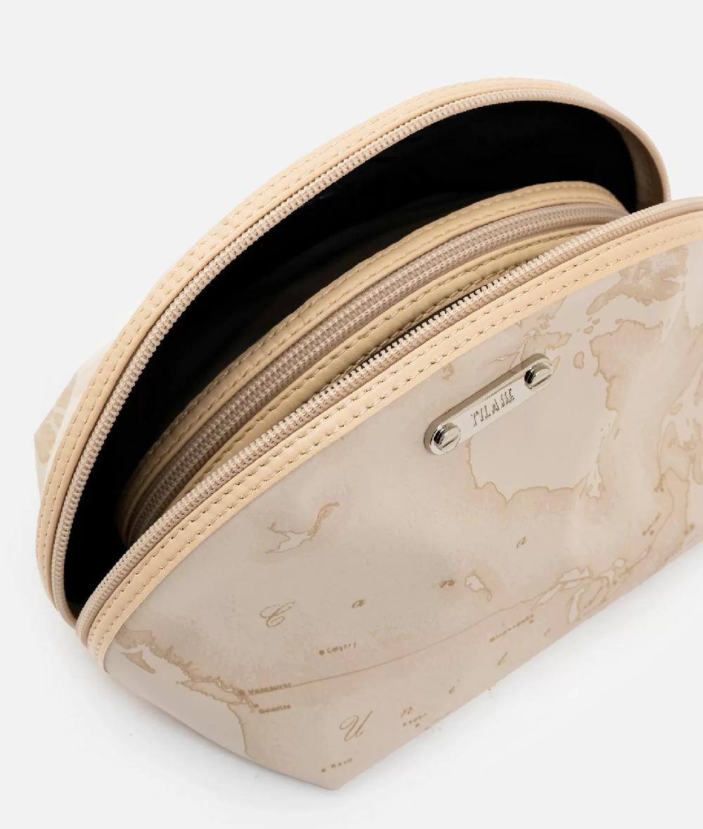 Alviero Martini 1a Classe Set 3 Pochette Da Viaggio In Tessuto Gommato Beige