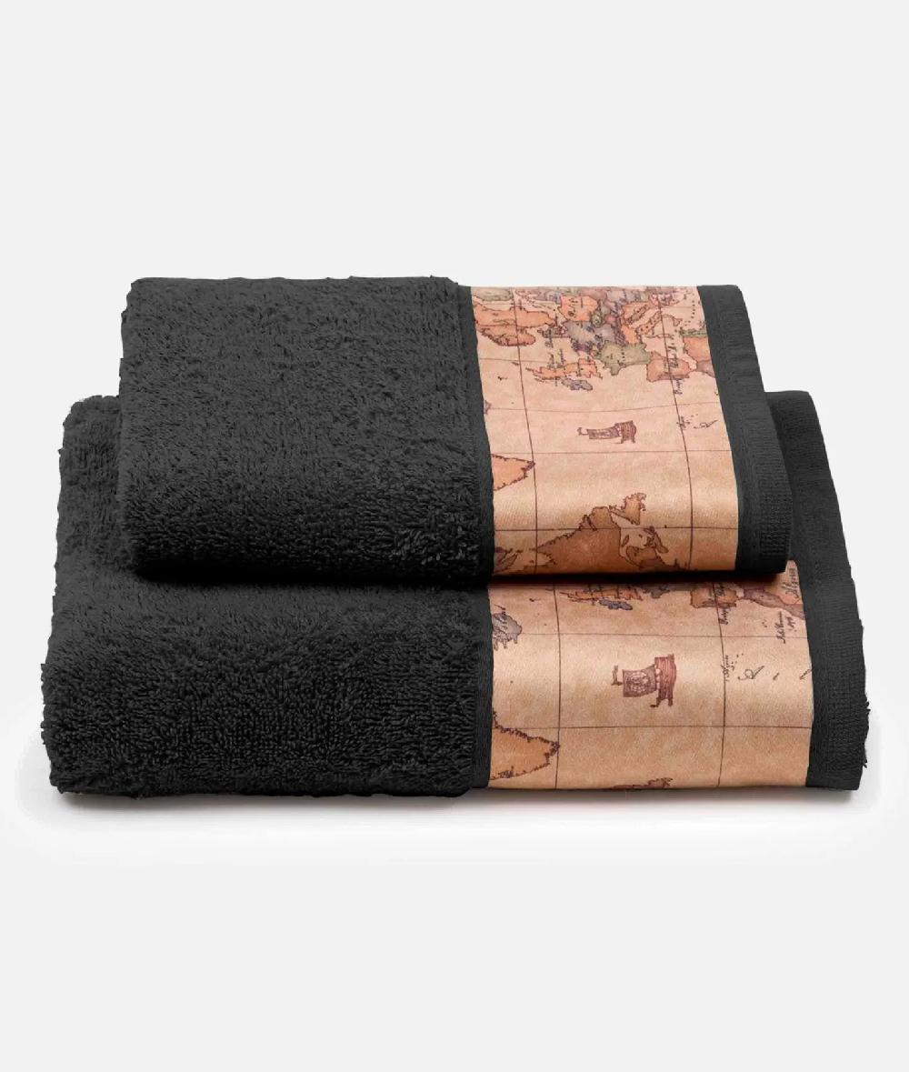 Alviero Martini 1a Classe Set Con Beauty E Asciugamani In Spugna Di Cotone Nero