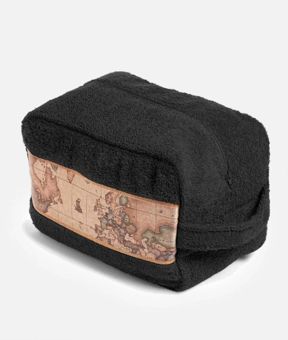 Alviero martini 1a classe Set con beauty e asciugamani in spugna di cotone Nero