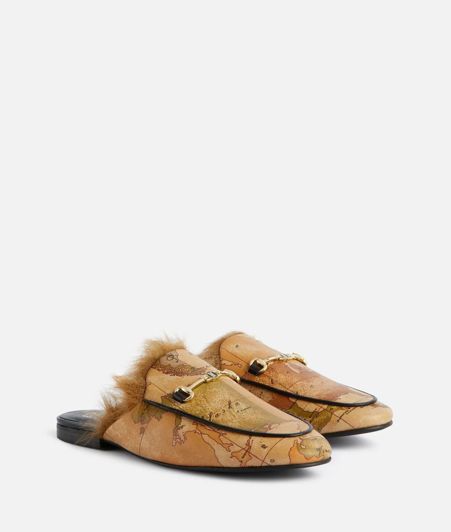 Alviero Martini 1a Classe Slipper Con Morsetto 1C In Eco Nappa Stampa Geo Classic