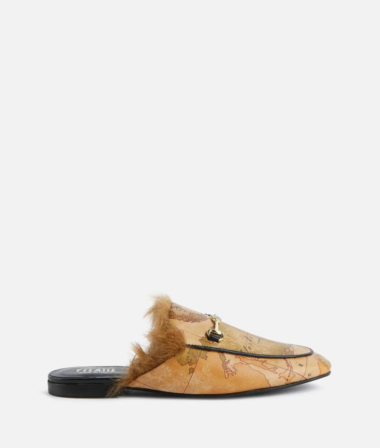 Alviero martini 1a classe Slipper con morsetto 1C in eco nappa stampa Geo Classic