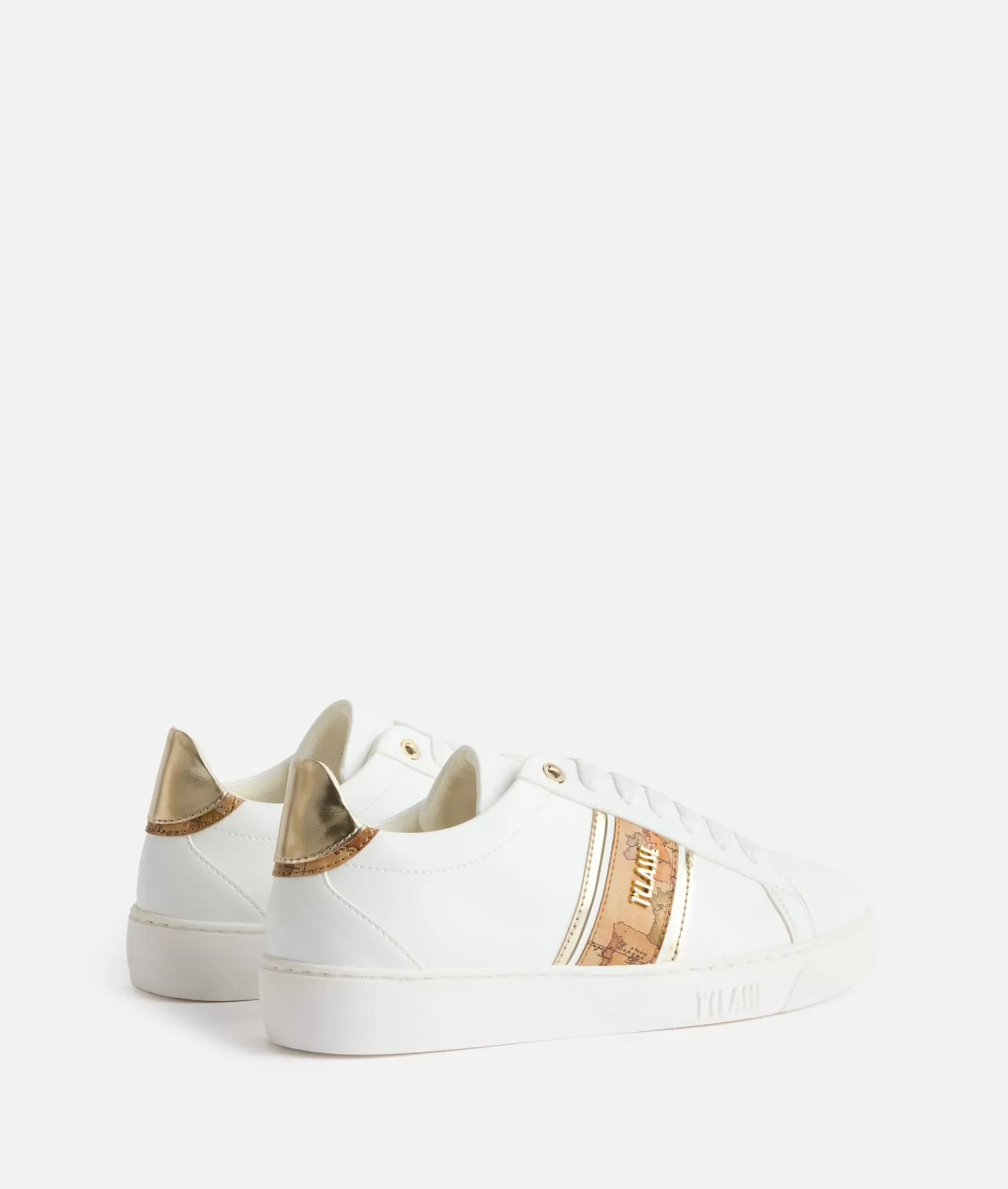 Alviero Martini 1a Classe Sneakers In Eco Nappa Con Banda Geo Classic Bianche
