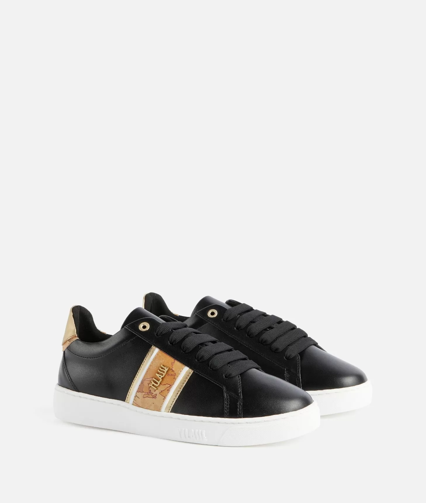 Alviero Martini 1a Classe Sneakers In Eco Nappa Con Banda Geo Classic Nere