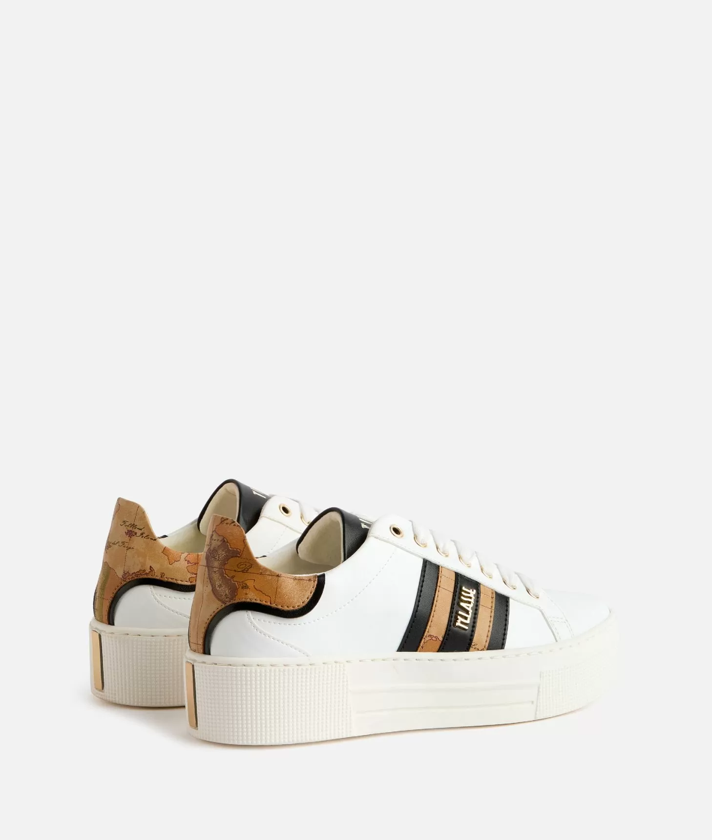 Alviero Martini 1a Classe Sneakers In Eco Nappa Con Bande Laterali Bianche