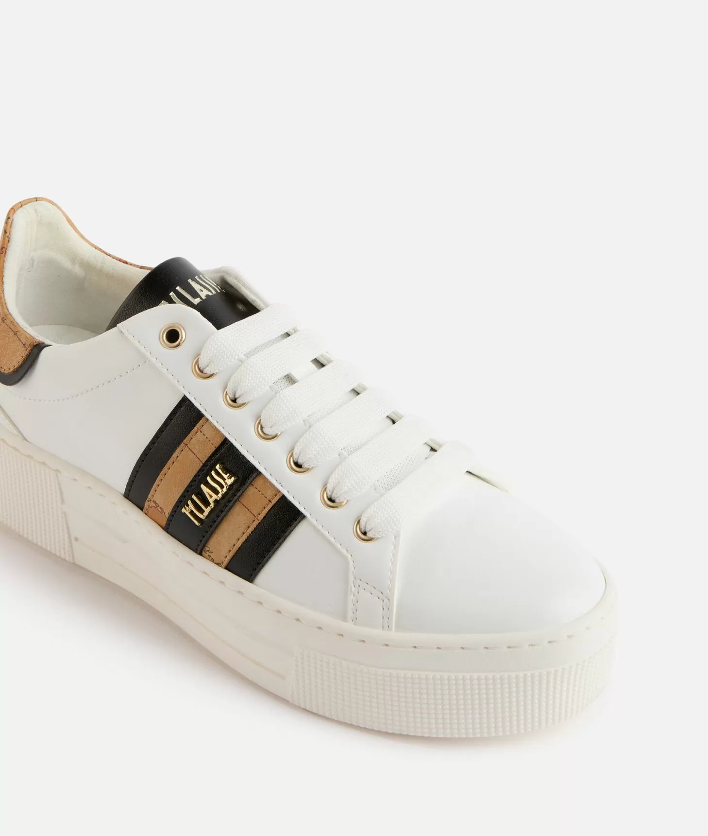 Alviero Martini 1a Classe Sneakers In Eco Nappa Con Bande Laterali Bianche