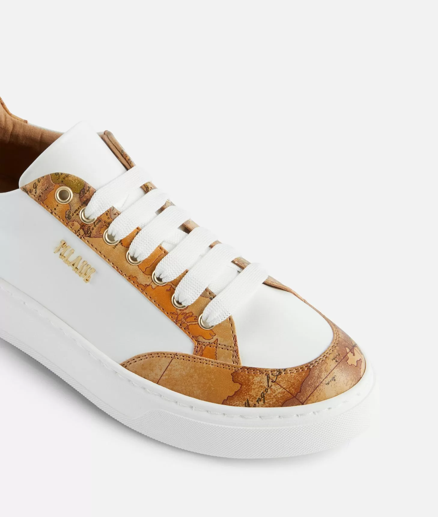 Alviero Martini 1a Classe Sneakers In Eco Nappa Con Dettagli Geo Classic Bianche