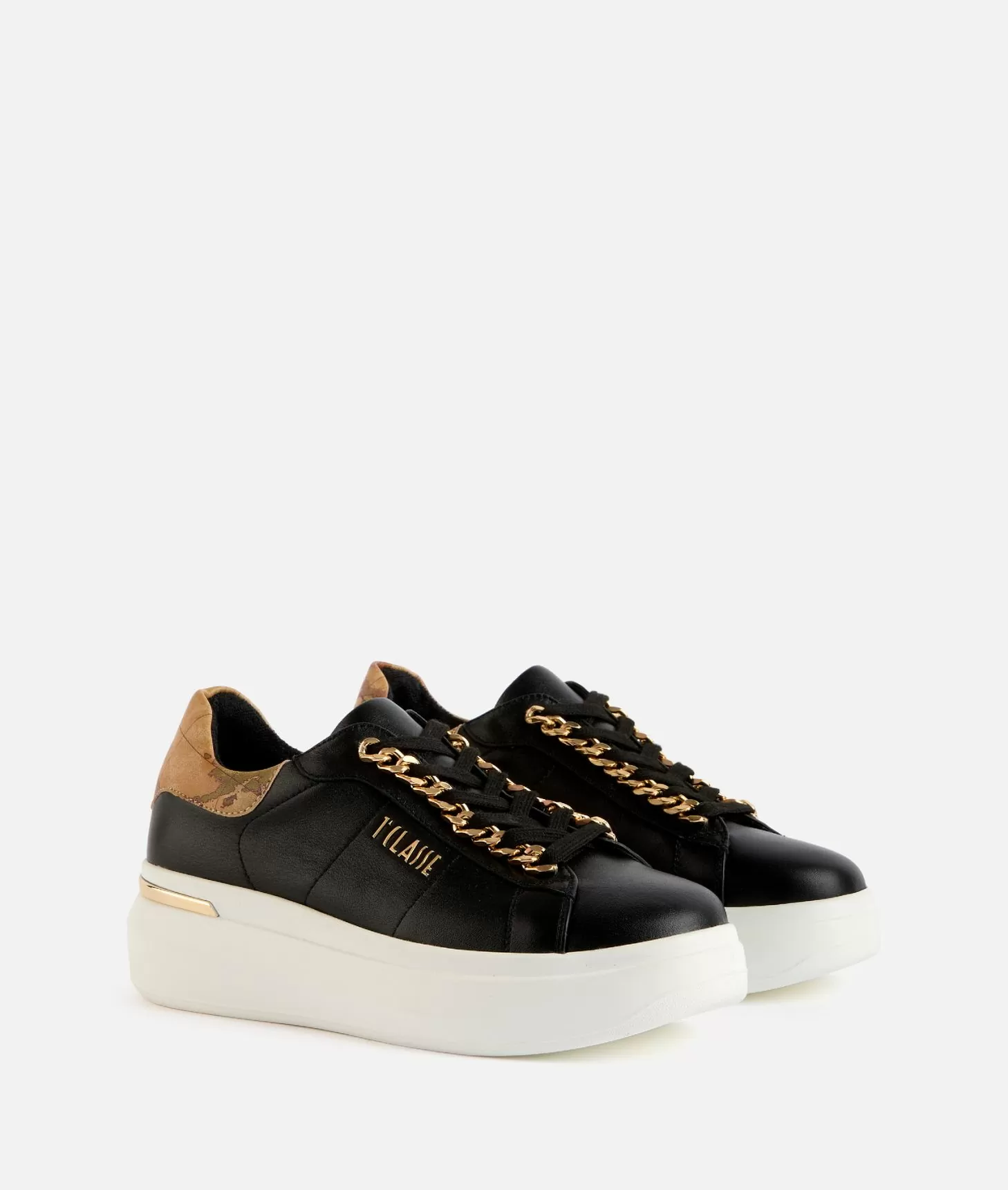 Alviero Martini 1a Classe Sneakers In Eco Nappa Con Dettaglio Catena Nere