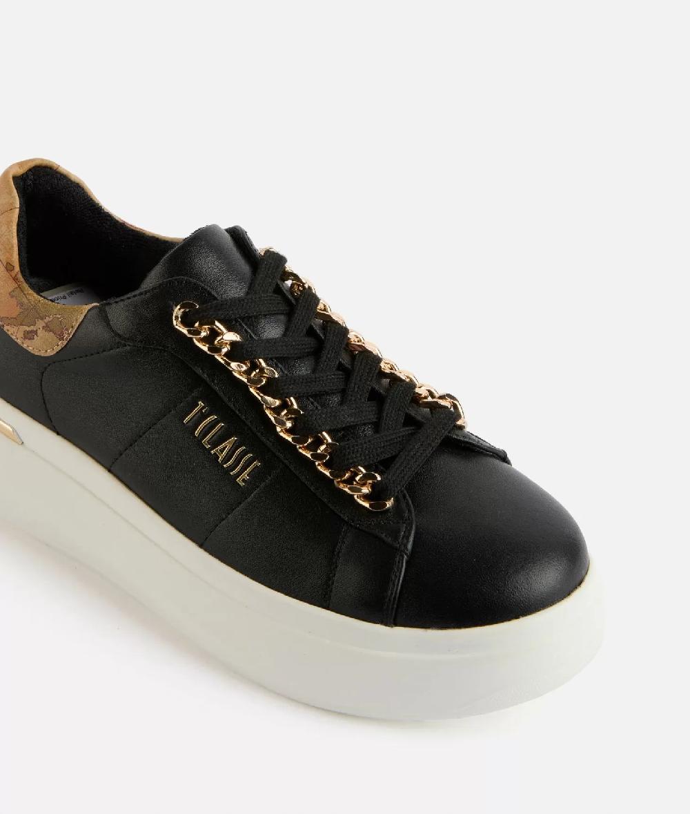 Alviero Martini 1a Classe Sneakers In Eco Nappa Con Dettaglio Catena Nere