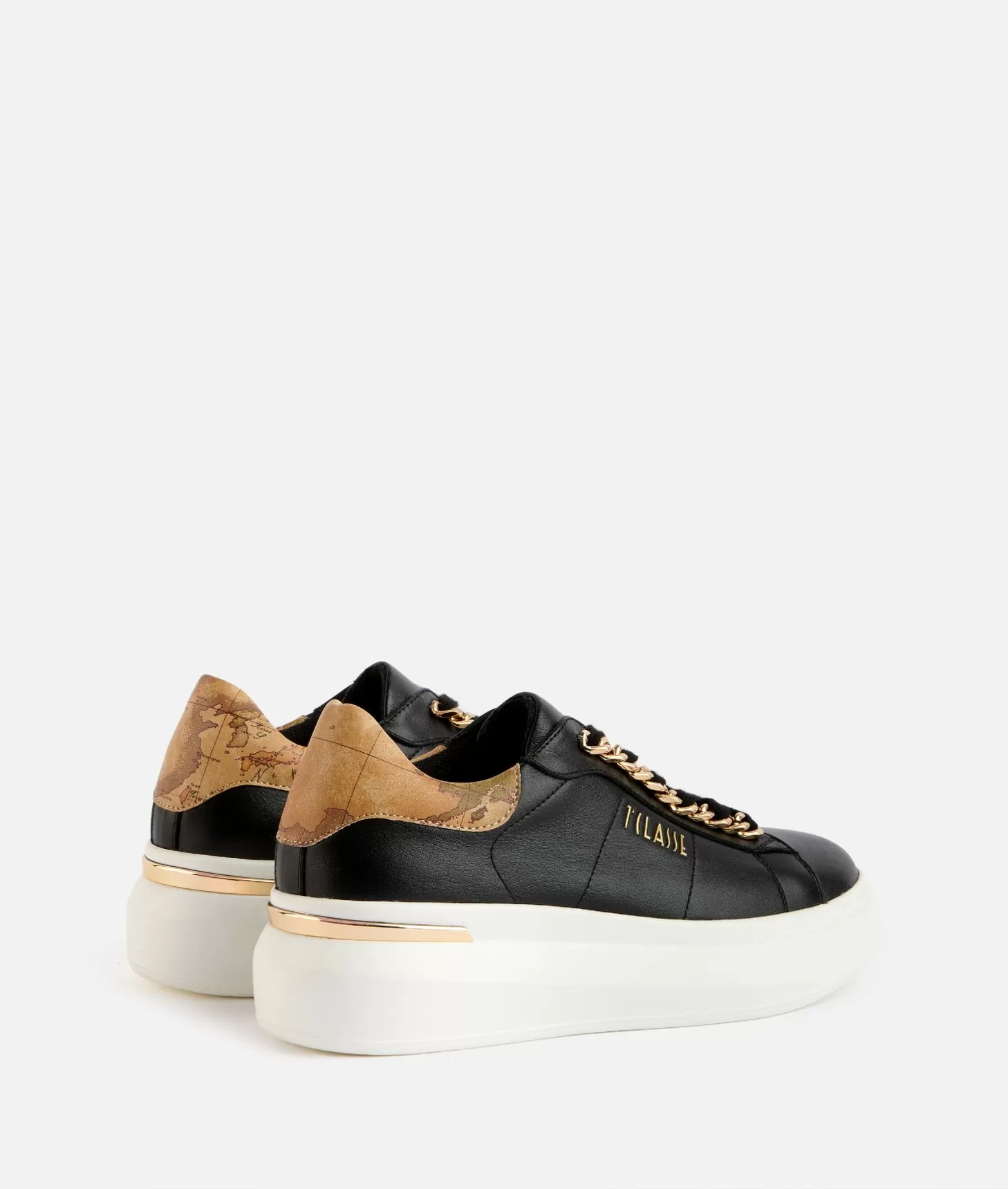 Alviero Martini 1a Classe Sneakers In Eco Nappa Con Dettaglio Catena Nere