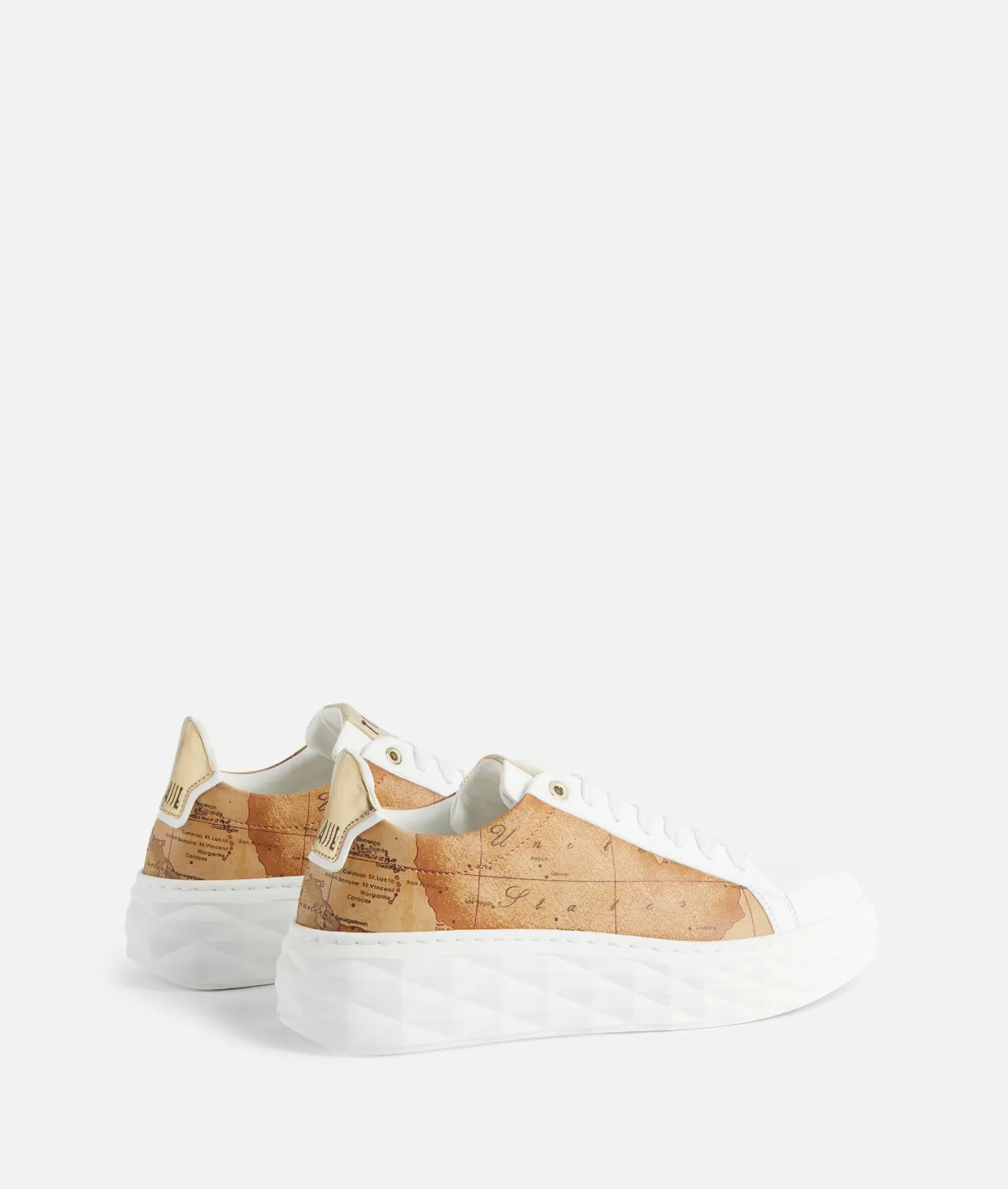 Alviero Martini 1a Classe Sneakers In Eco Nappa Con Lati Geo Classic Bianche