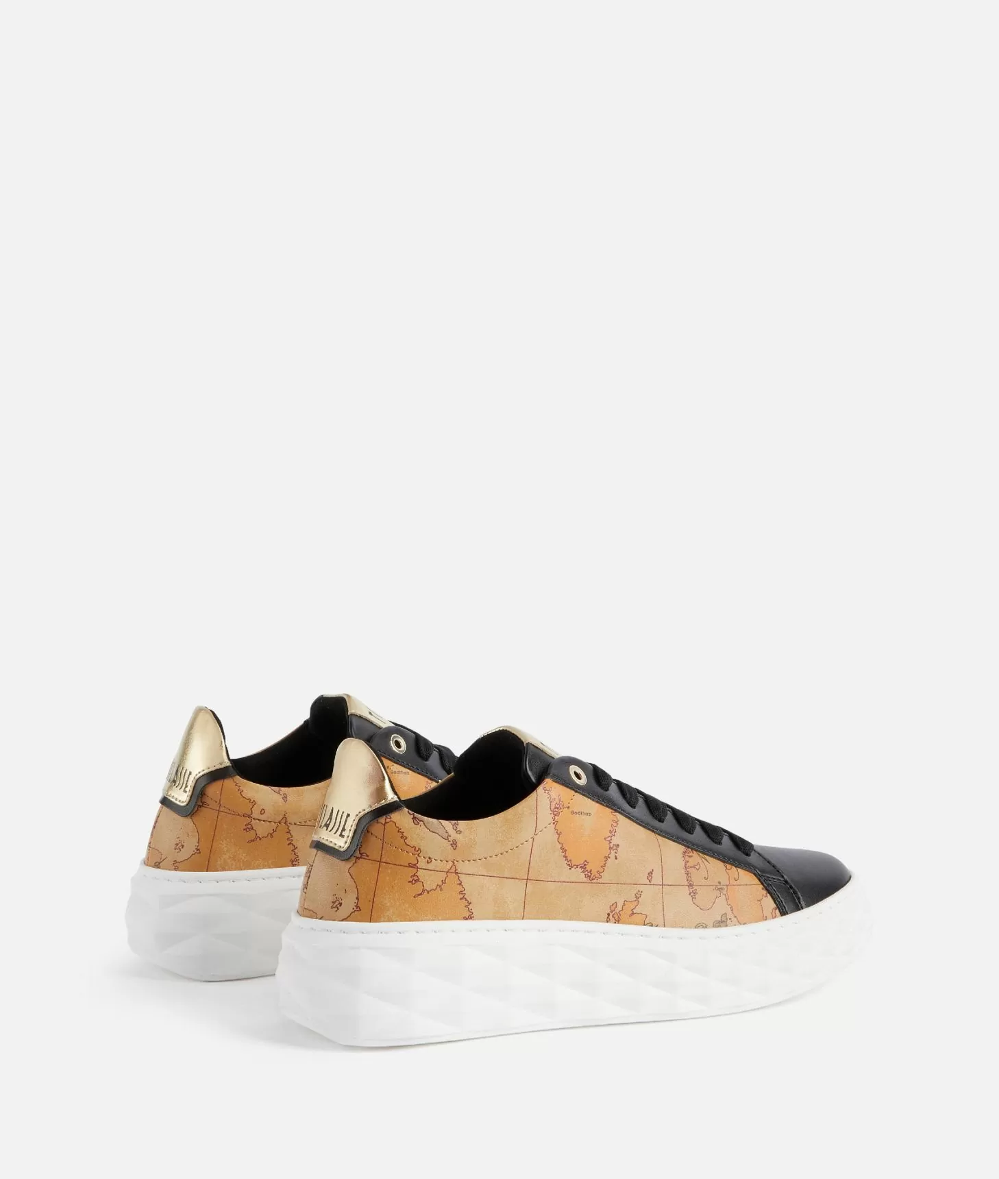Alviero Martini 1a Classe Sneakers In Eco Nappa Con Lati Geo Classic Nere