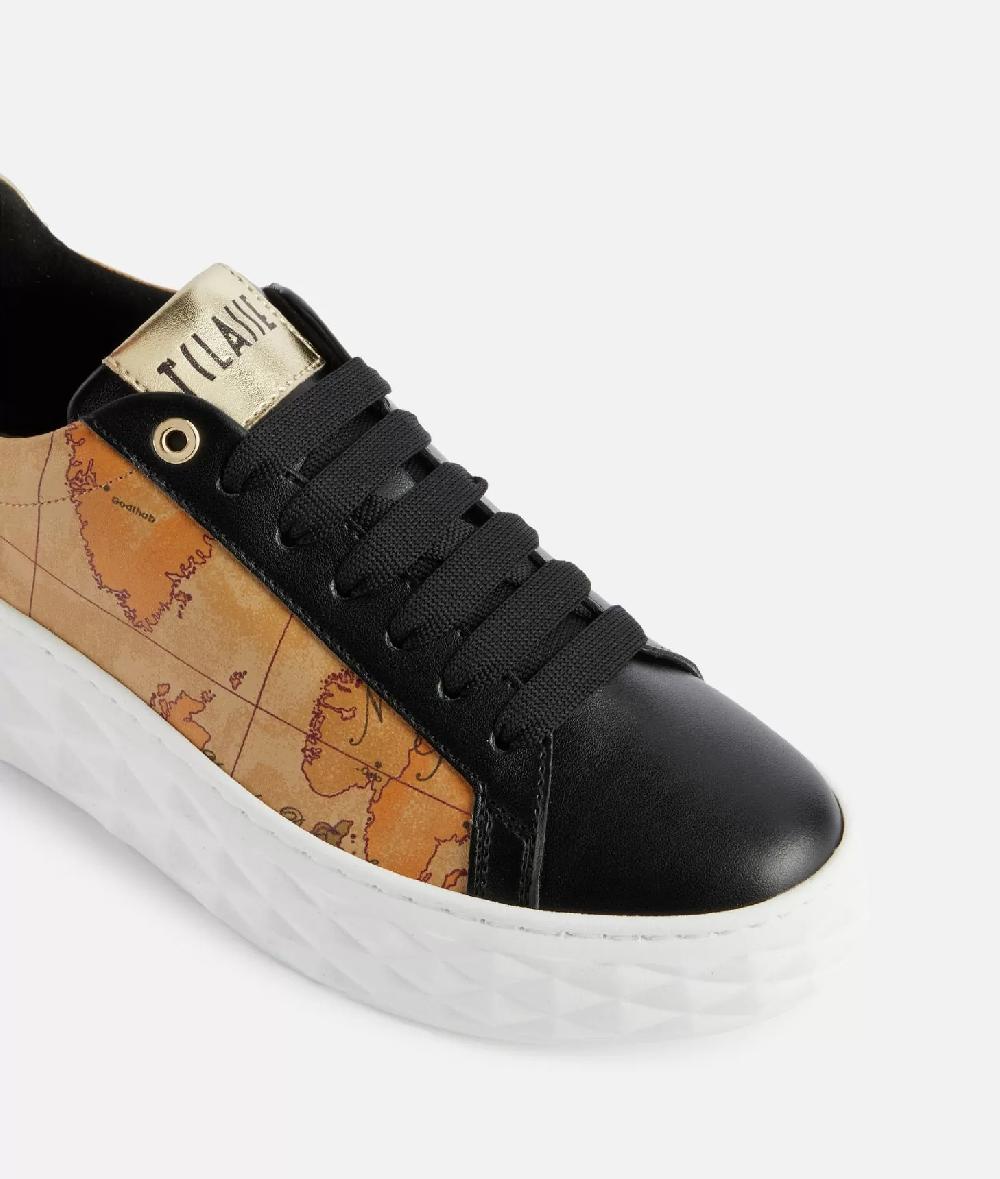 Alviero Martini 1a Classe Sneakers In Eco Nappa Con Lati Geo Classic Nere
