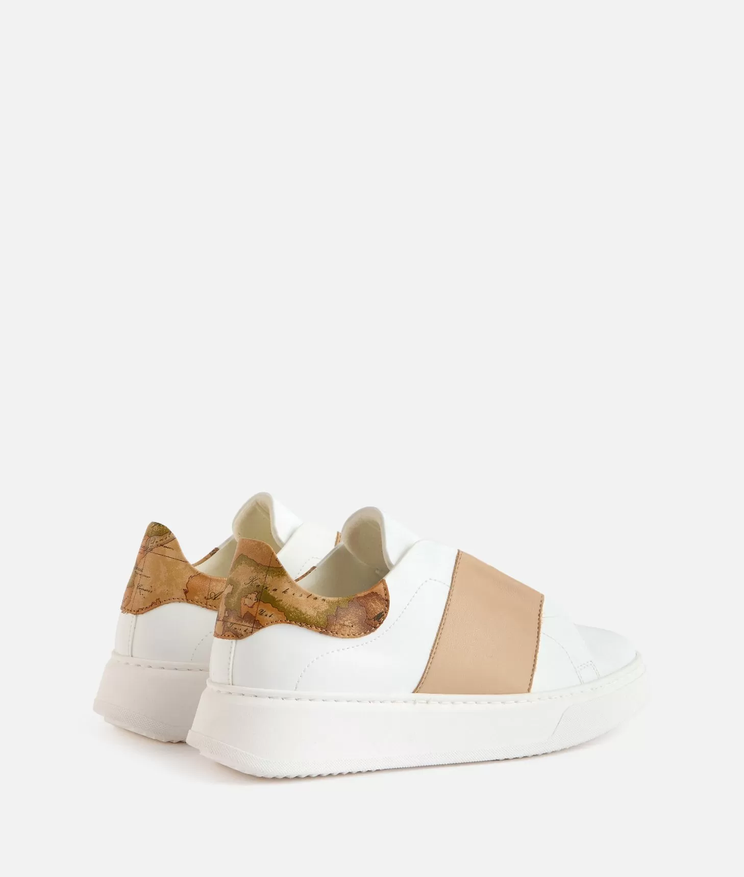 Alviero Martini 1a Classe Sneakers In Eco Nappa Con Logo 1C Strass Bianche