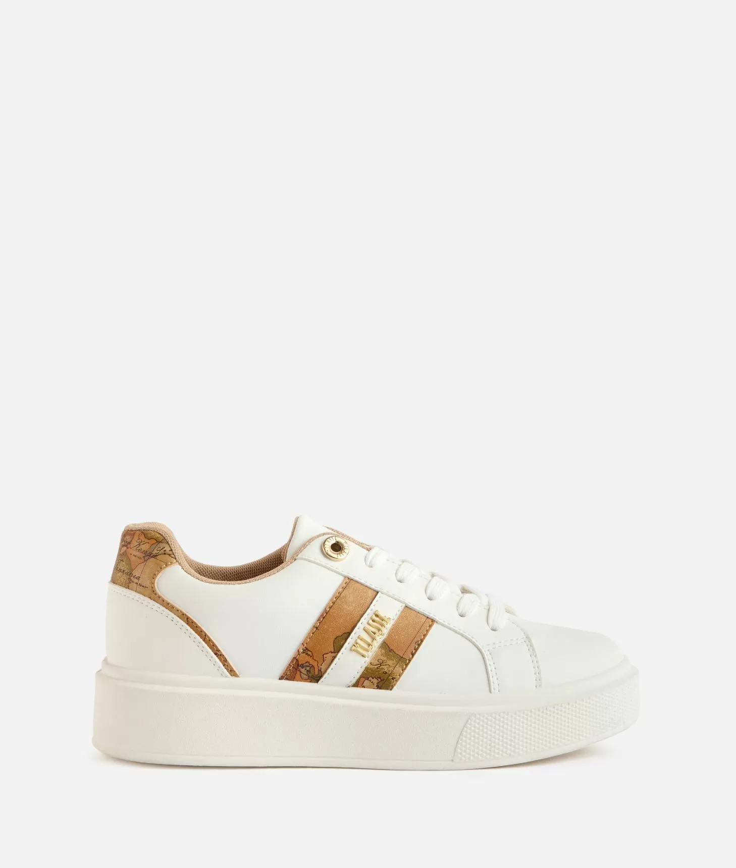 Alviero martini 1a classe Sneakers in eco nappa con logo e bande Geo Classic Bianche