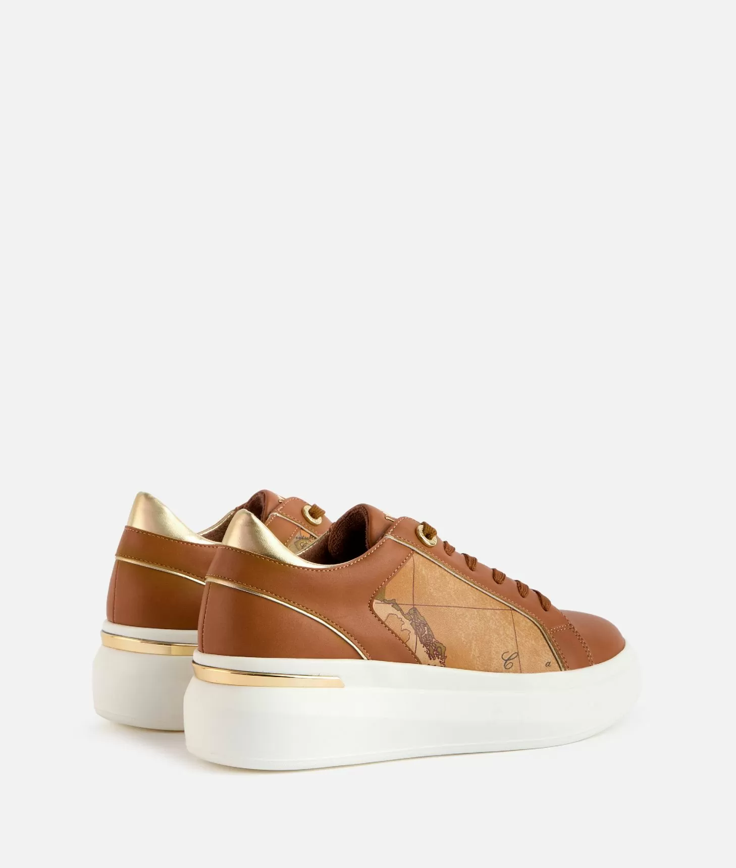 Alviero Martini 1a Classe Sneakers In Eco Nappa Con Logo In Alta Frequenza Cuoio