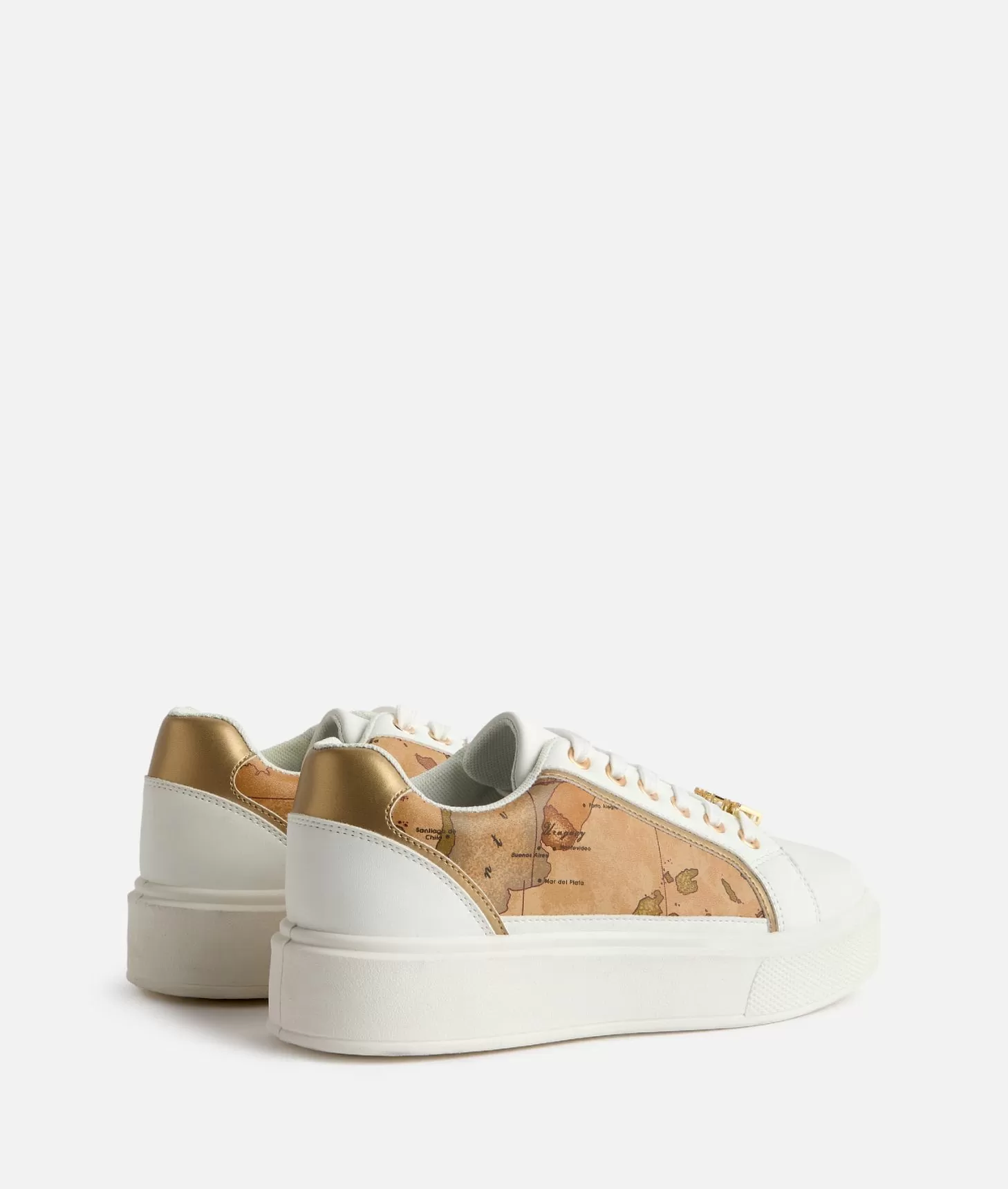 Alviero Martini 1a Classe Sneakers In Eco Nappa Con Passalaccio E Inserti Geo Classic Bianche