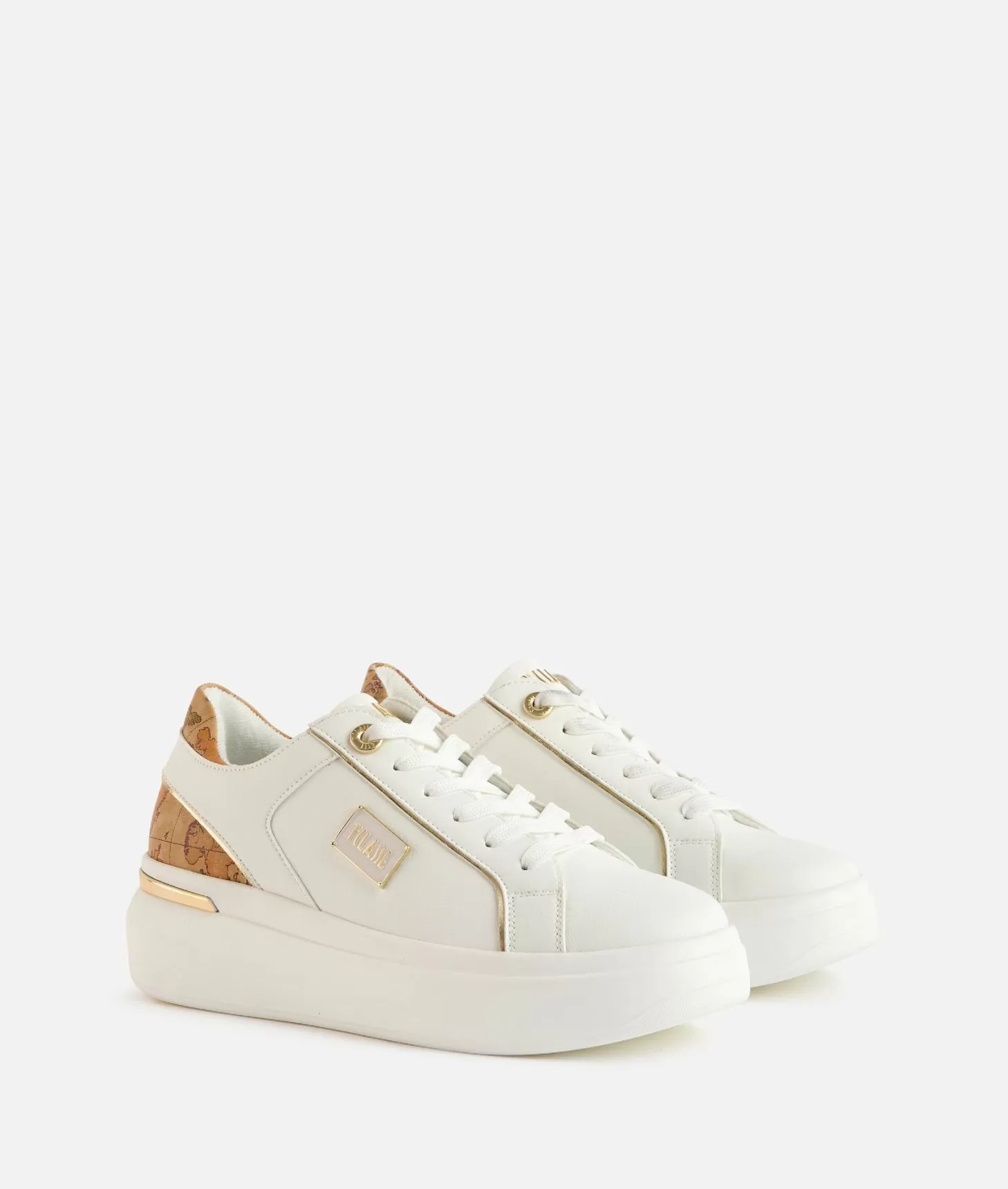 Alviero Martini 1a Classe Sneakers In Eco Nappa Con Targhetta Smaltata 1ᴬ Classe Bianche