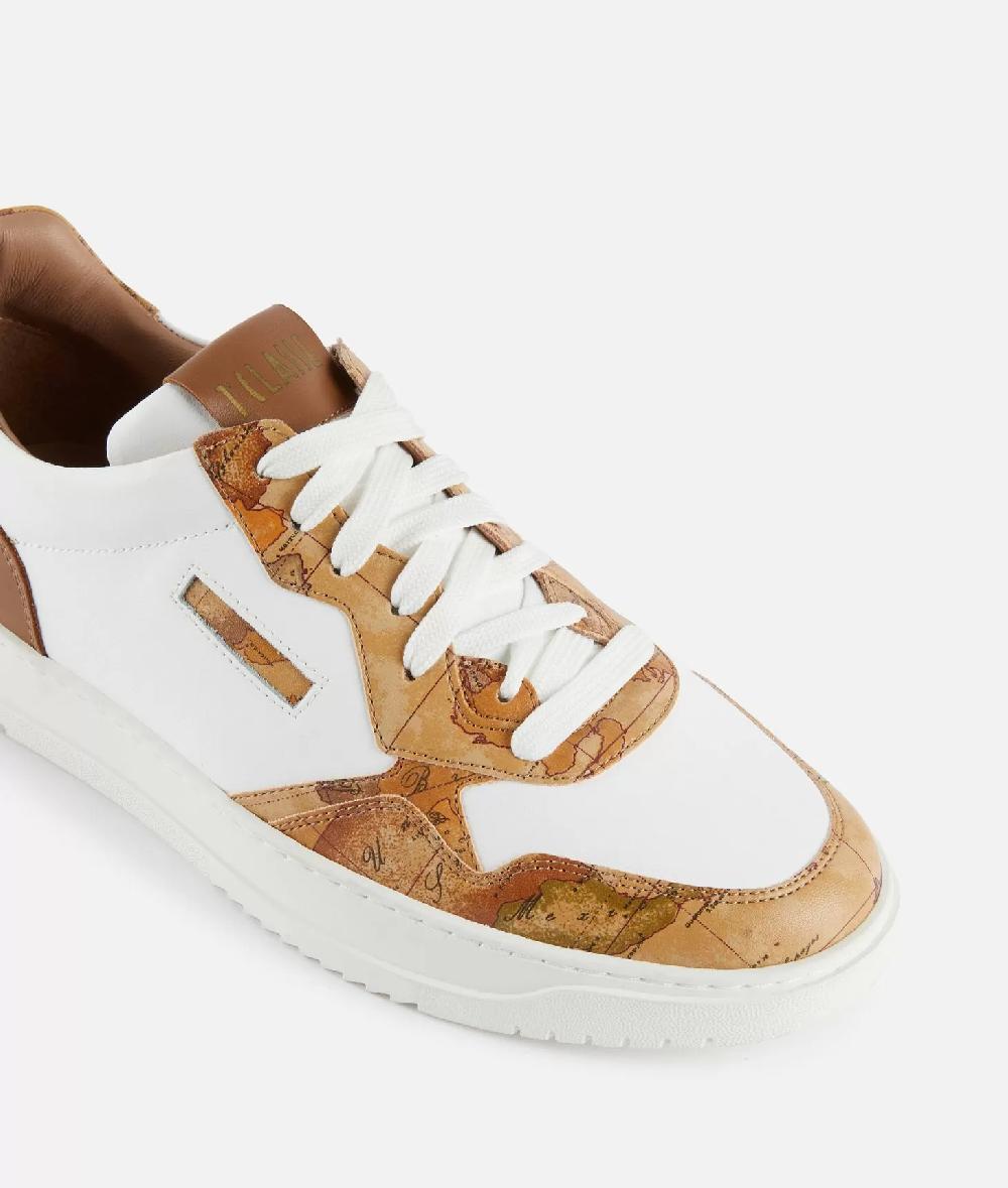 Alviero Martini 1a Classe Sneakers In Pelle Liscia Con Dettagli Geo Classic Bianche