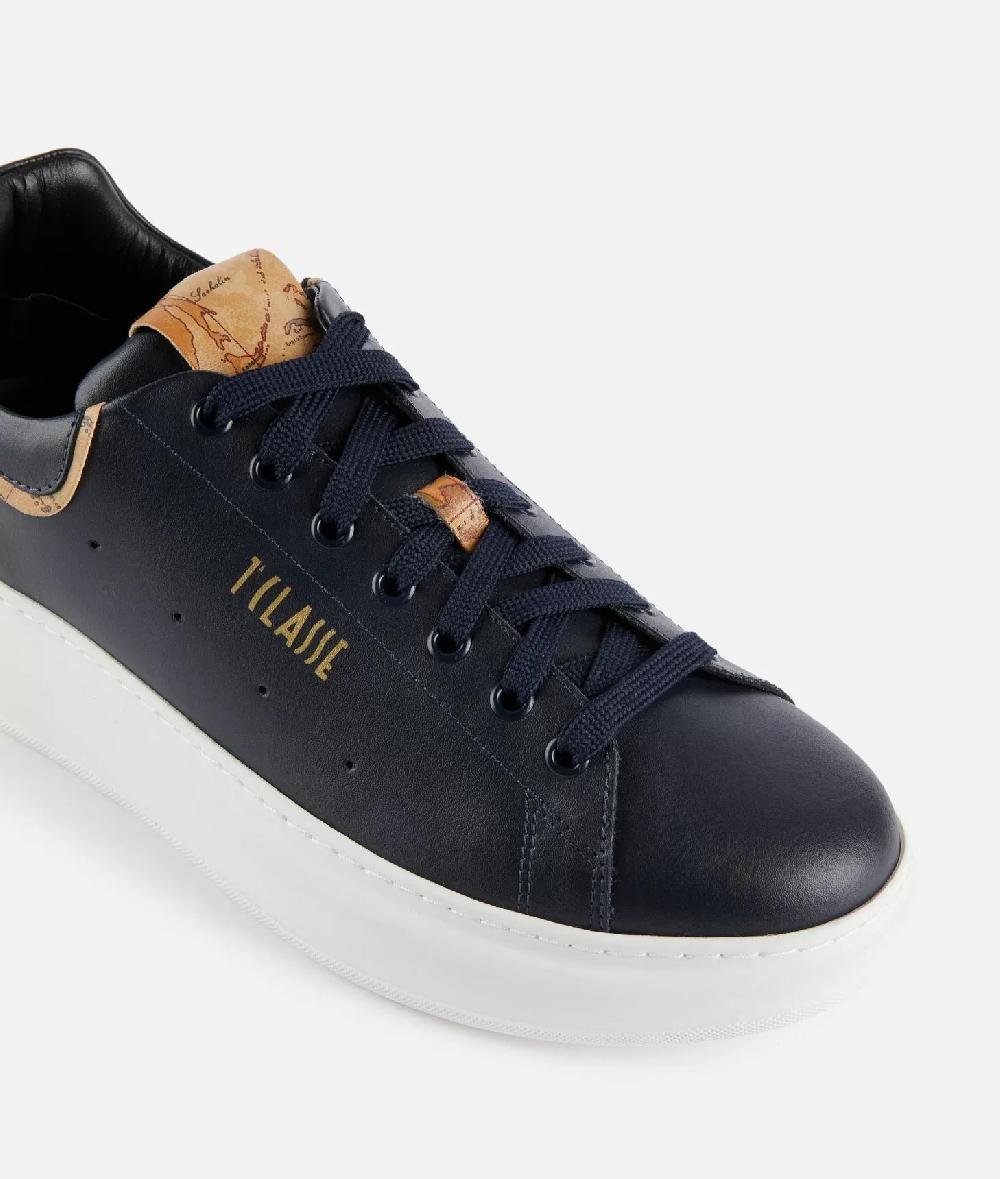 Alviero Martini 1a Classe Sneakers In Pelle Liscia Con Doppio Logo 1ᴬ Classe Blu Scuro