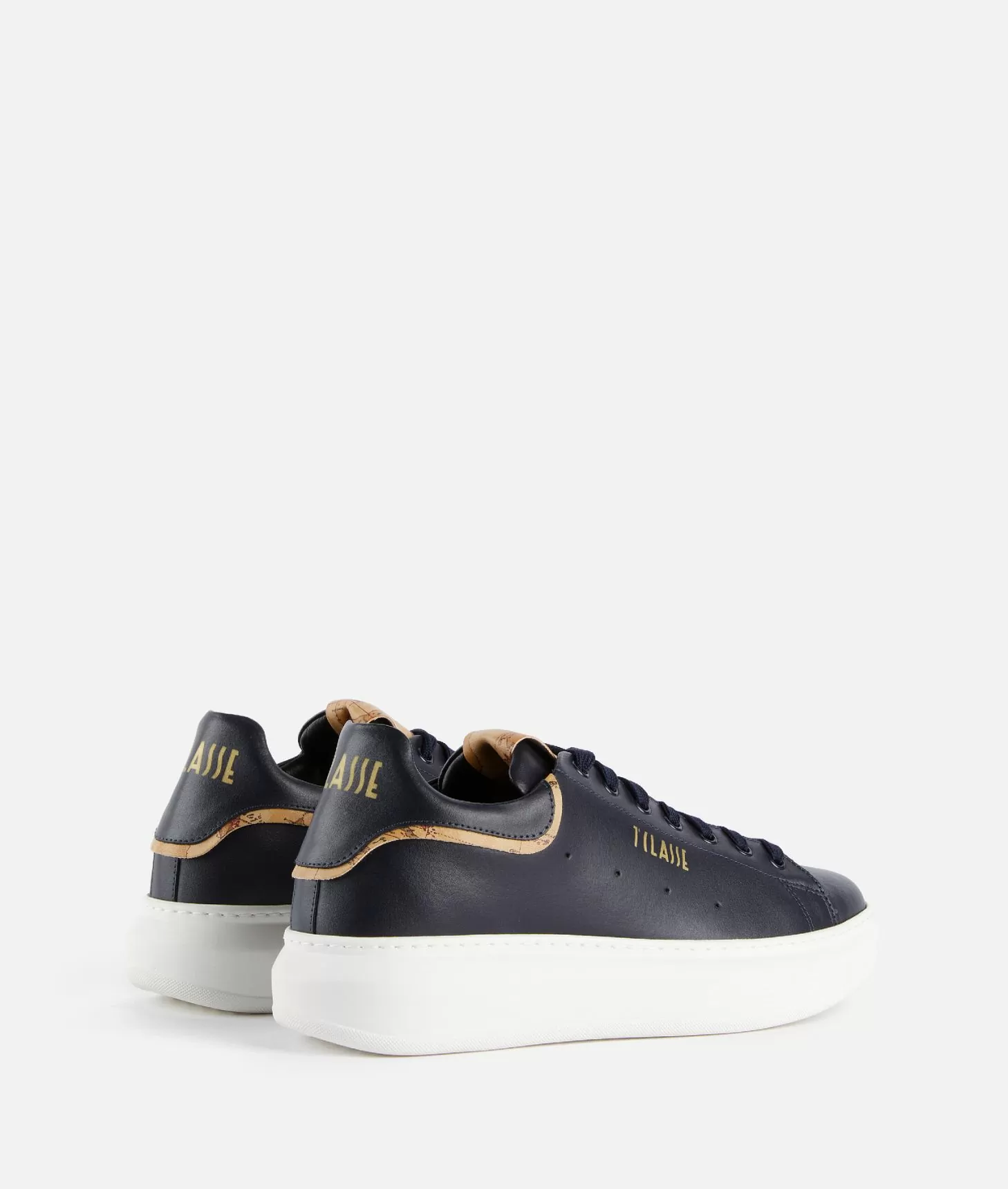 Alviero Martini 1a Classe Sneakers In Pelle Liscia Con Doppio Logo 1ᴬ Classe Blu Scuro
