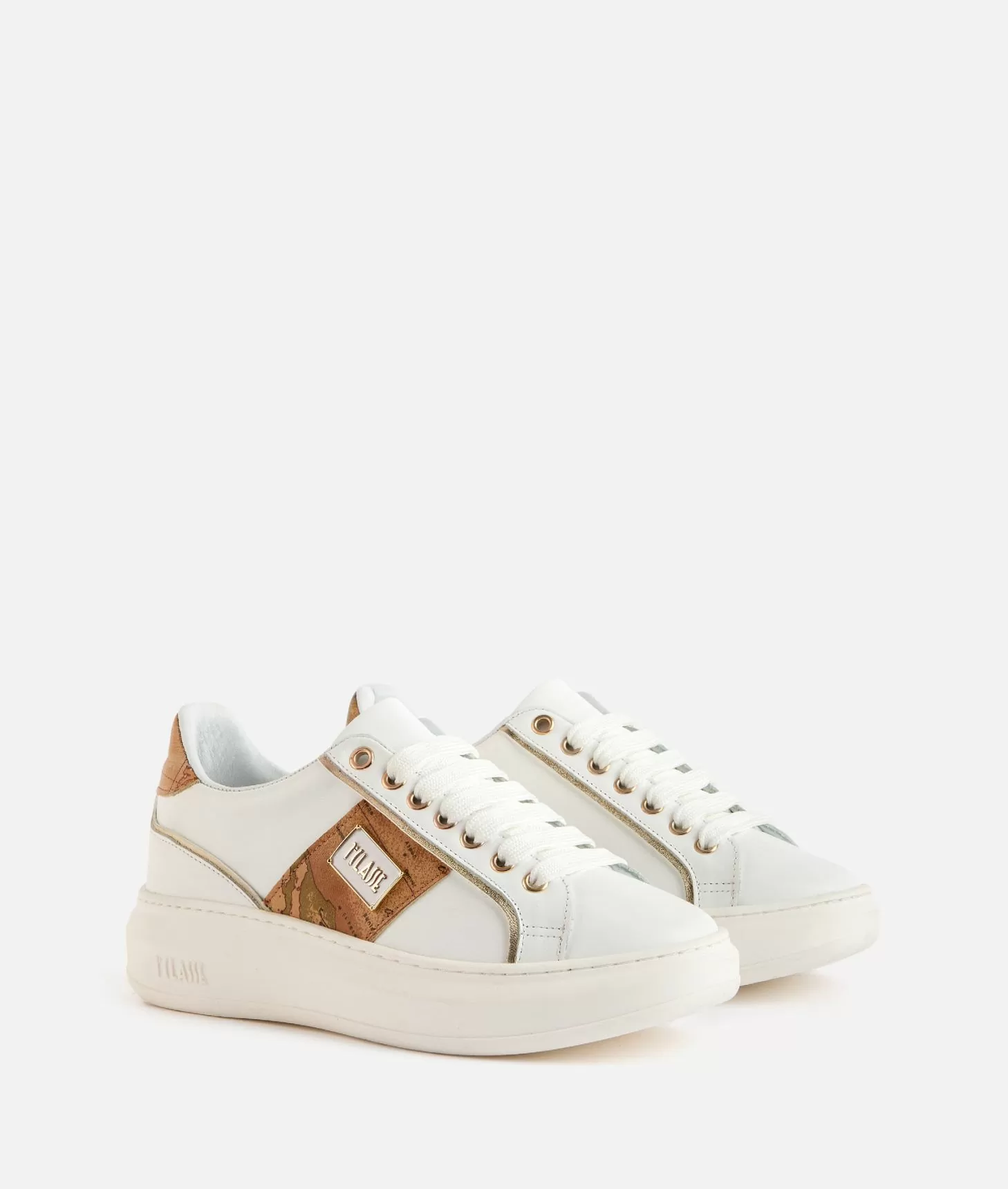 Alviero Martini 1a Classe Sneakers In Pelle Liscia Con Targhetta 1ᴬ Classe Smaltata Bianche