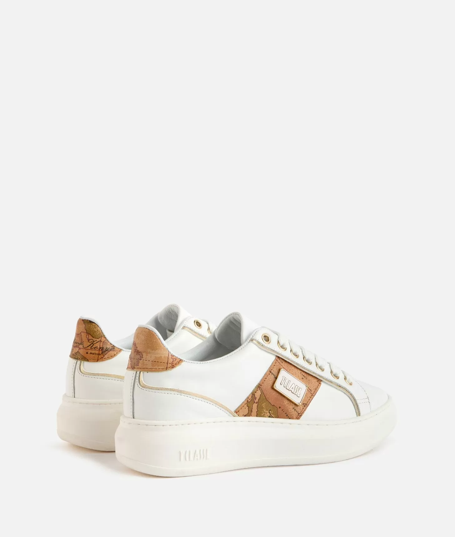 Alviero Martini 1a Classe Sneakers In Pelle Liscia Con Targhetta 1ᴬ Classe Smaltata Bianche