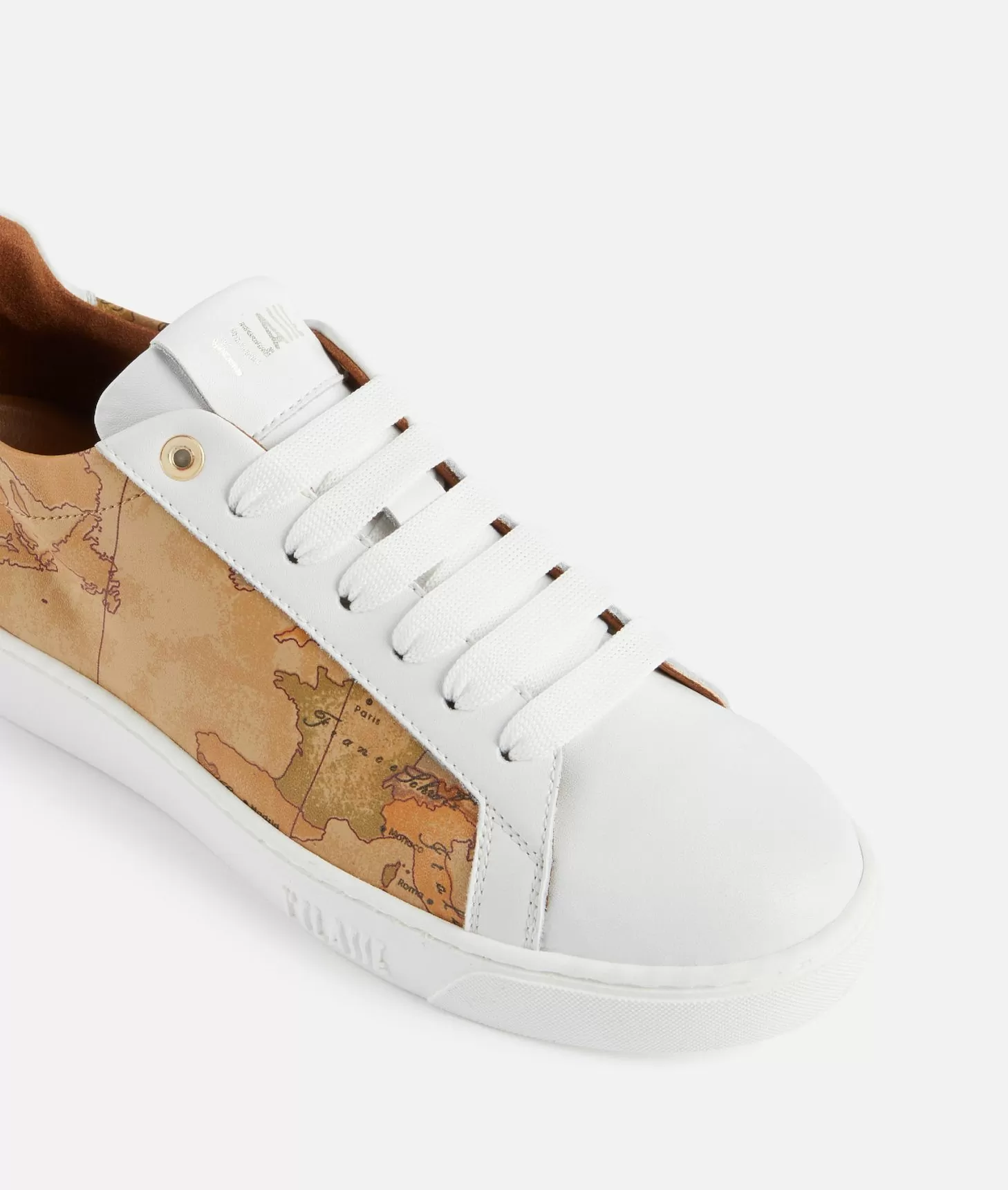 Alviero Martini 1a Classe Sneakers In Pelle Liscia Ed Eco Nappa Geo Classic Bianche