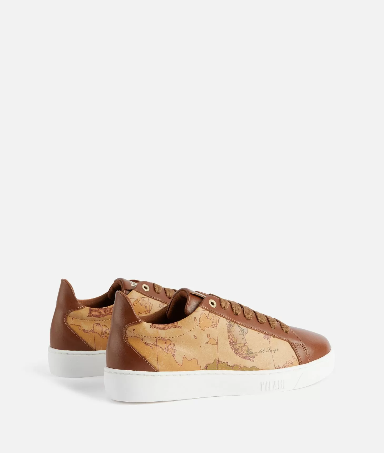 Alviero Martini 1a Classe Sneakers In Pelle Liscia Ed Eco Nappa Geo Classic Castagna