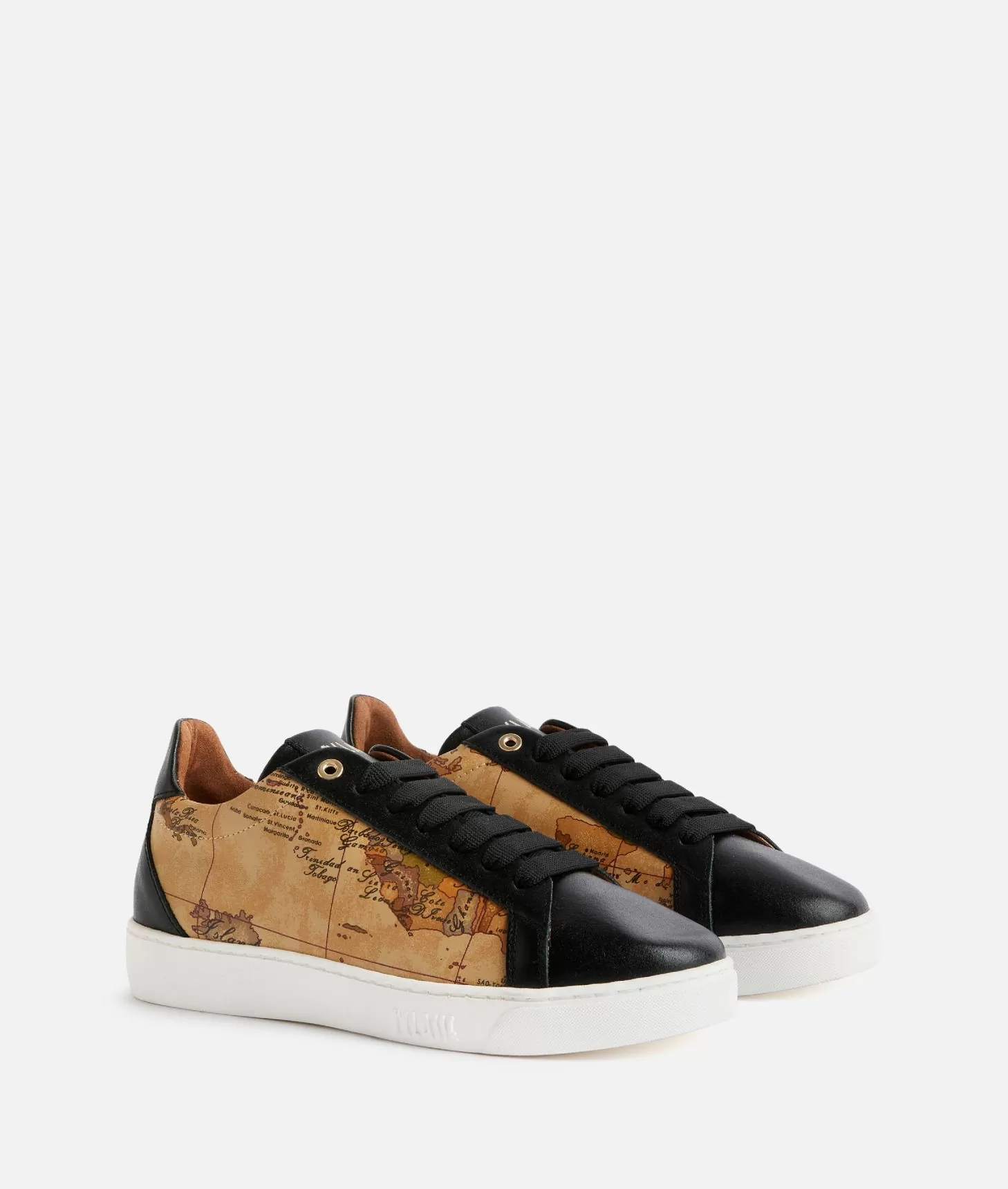 Alviero Martini 1a Classe Sneakers In Pelle Liscia Ed Eco Nappa Geo Classic Nere