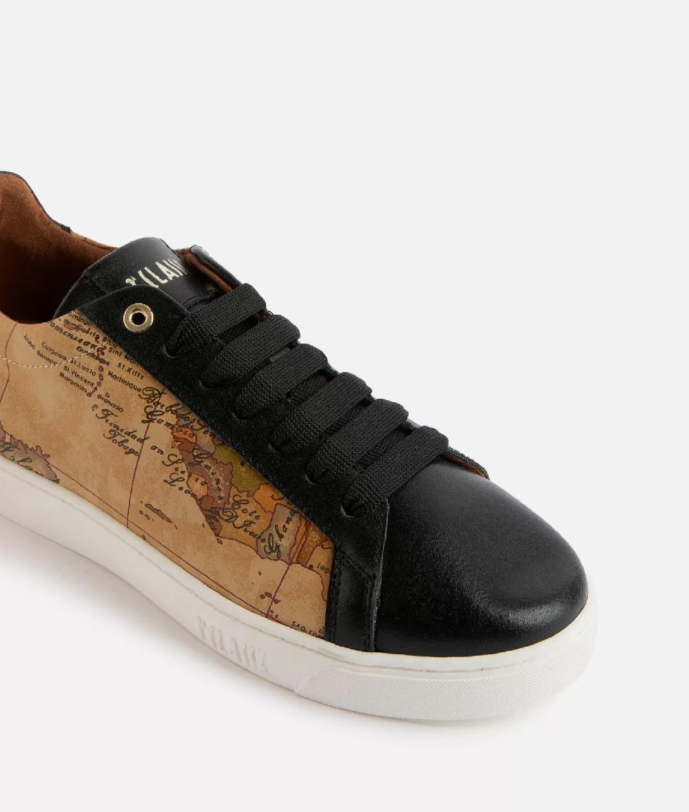 Alviero Martini 1a Classe Sneakers In Pelle Liscia Ed Eco Nappa Geo Classic Nere