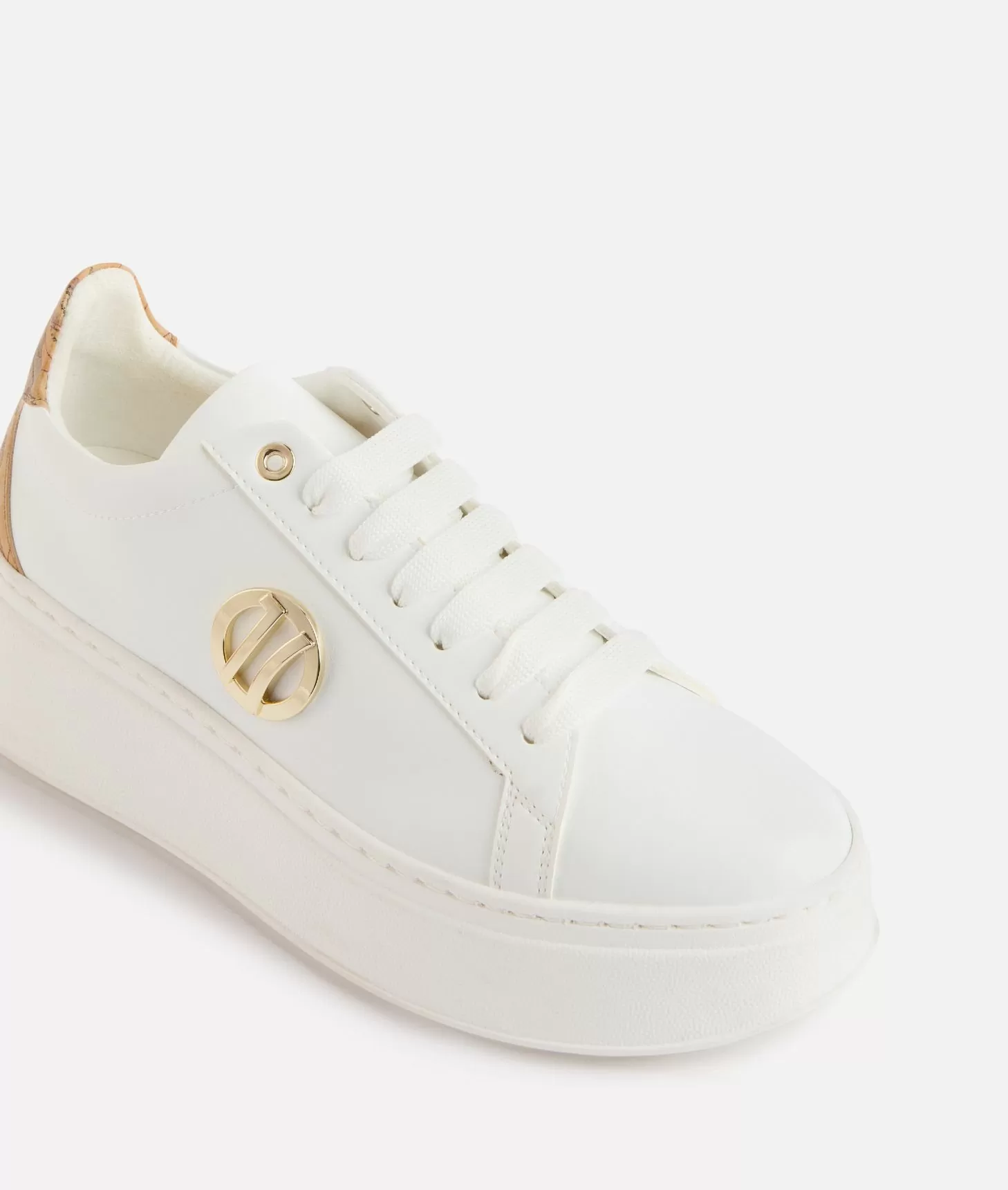 Alviero Martini 1a Classe Sneakers Zeppate In Eco Nappa Con Dettaglio 1C Bianche