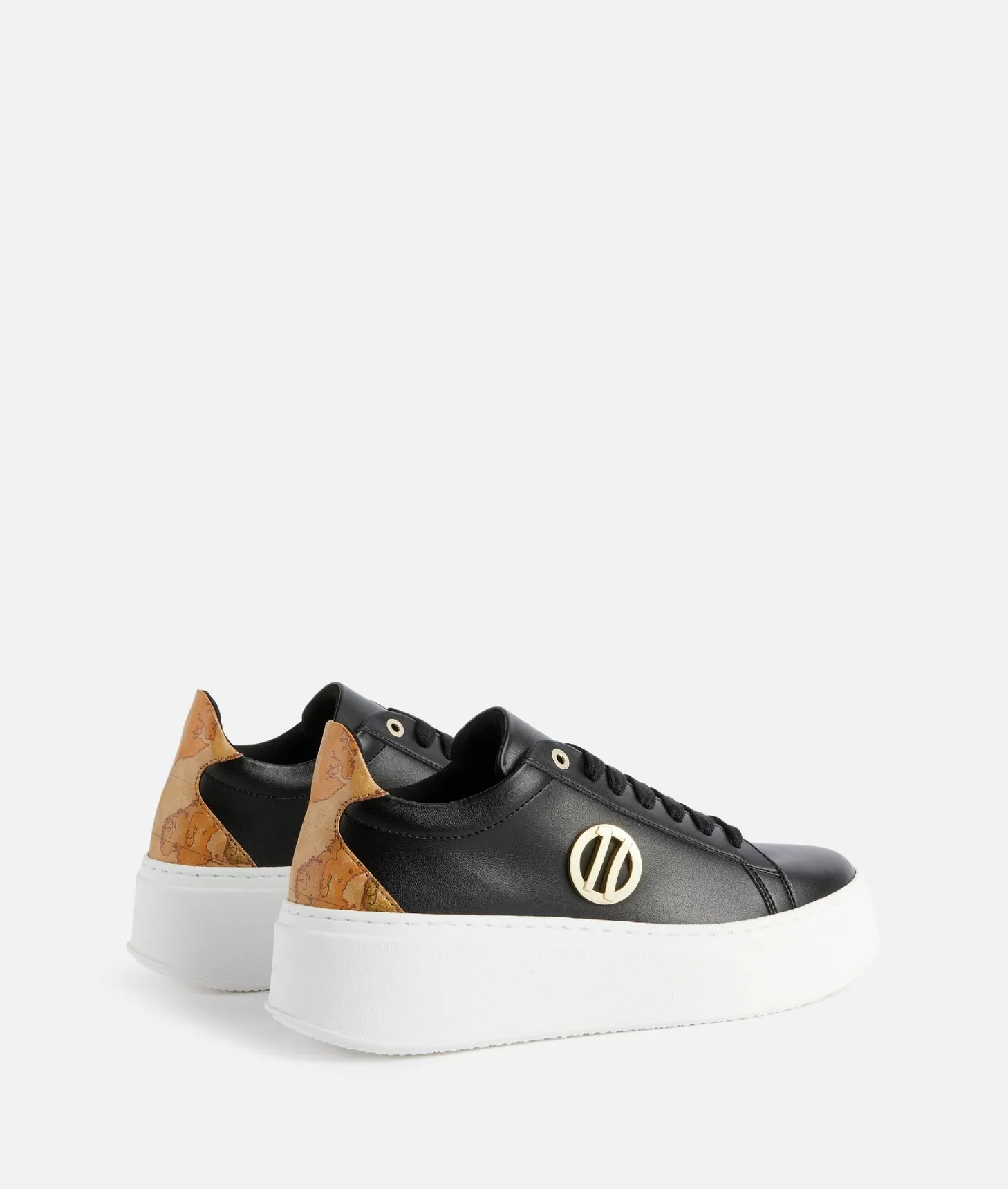 Alviero Martini 1a Classe Sneakers Zeppate In Eco Nappa Con Dettaglio 1C Nere