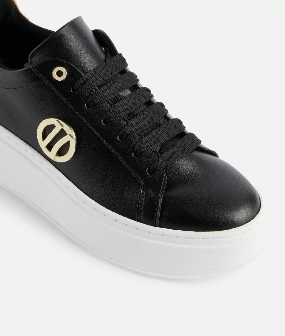 Alviero Martini 1a Classe Sneakers Zeppate In Eco Nappa Con Dettaglio 1C Nere